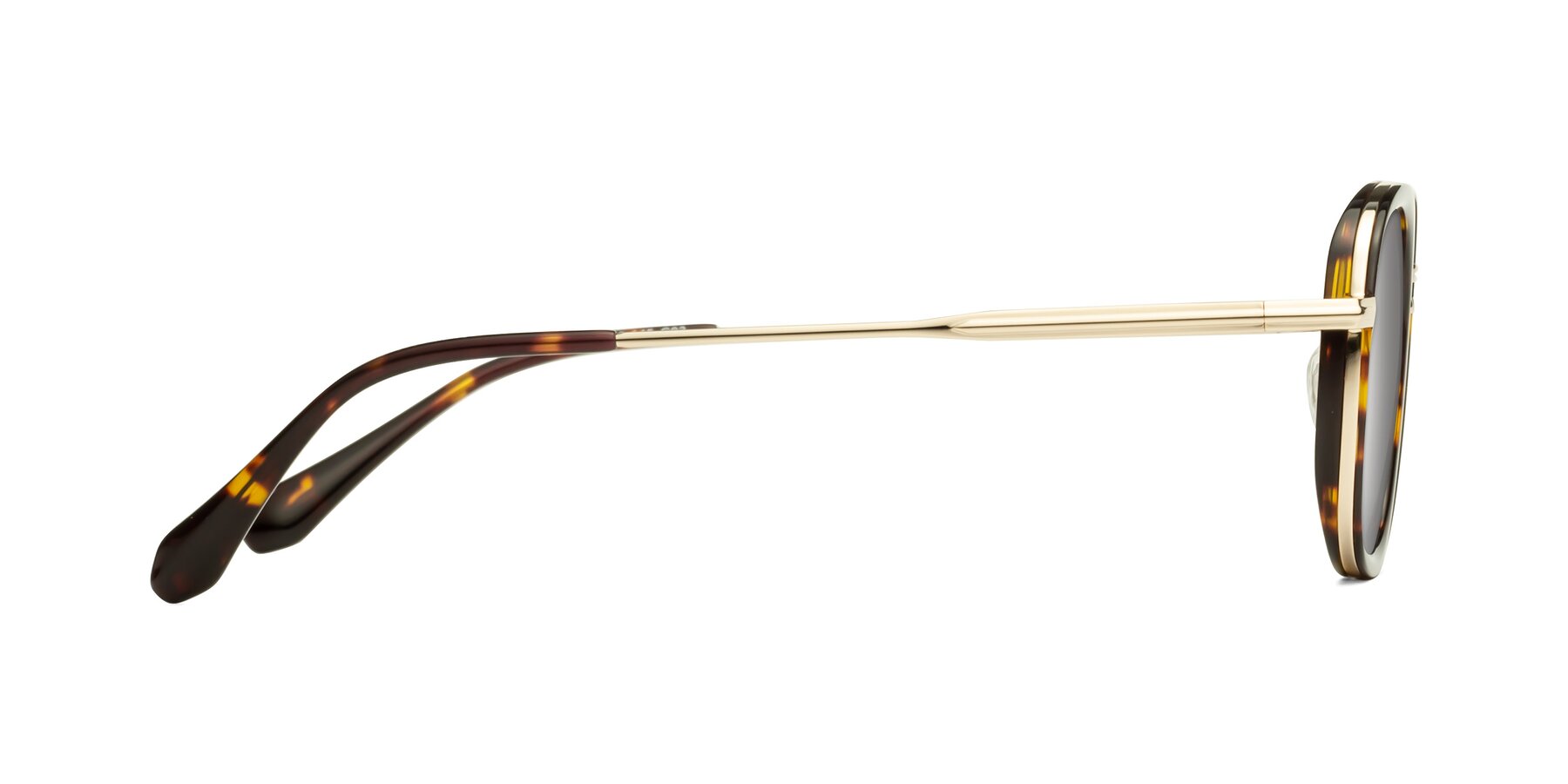 Side of Vista in Tortoise-Light Gold with Silver Mirrored Lenses