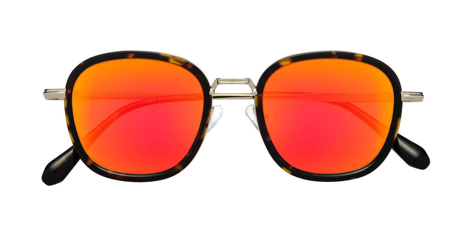Folded Front of Vista in Tortoise-Light Gold with Red Gold Mirrored Lenses