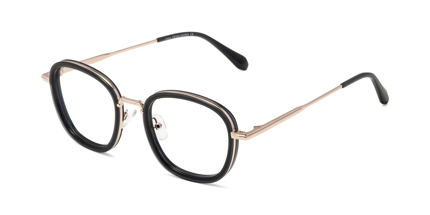 Angle of Vista in Deep Gray-Light Gold with Clear Blue Light Blocking Lenses
