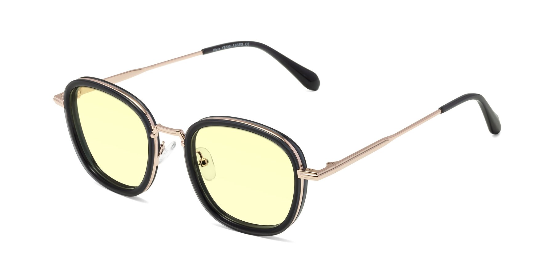 Angle of Vista in Deep Gray-Light Gold with Light Yellow Tinted Lenses