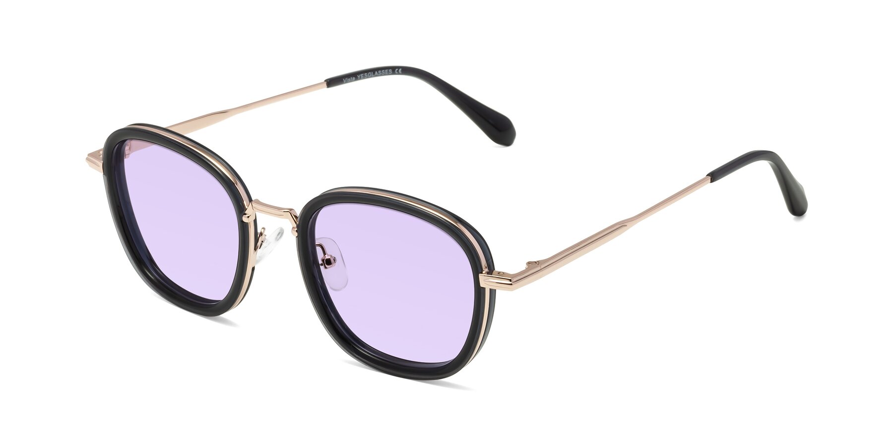 Angle of Vista in Deep Gray-Light Gold with Light Purple Tinted Lenses