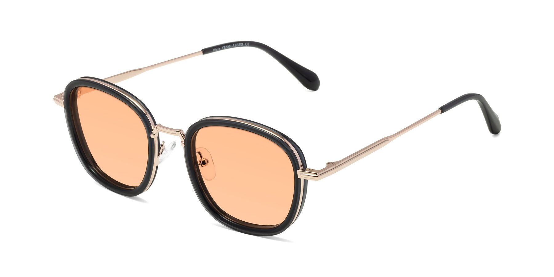 Angle of Vista in Deep Gray-Light Gold with Light Orange Tinted Lenses