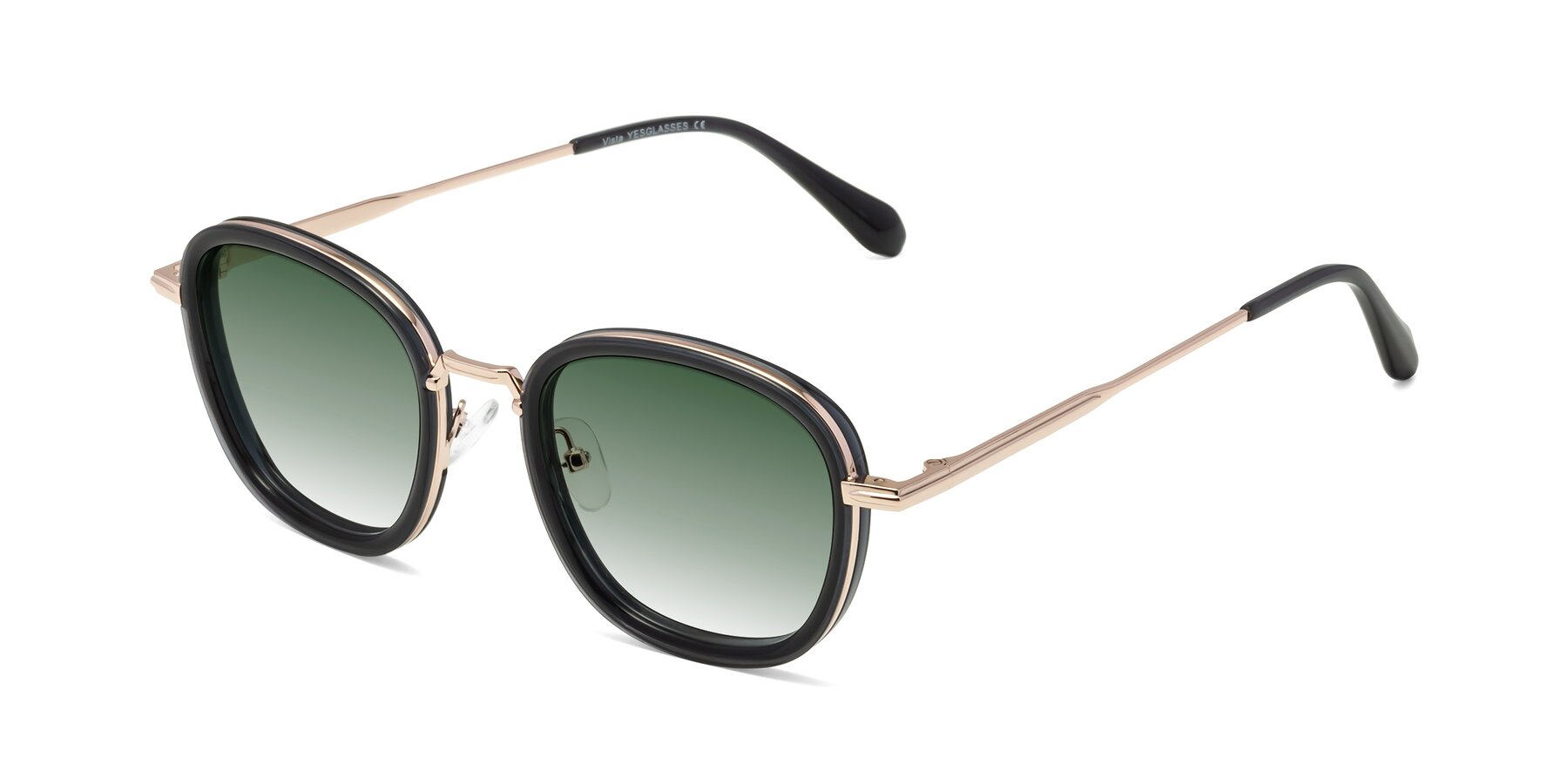 Angle of Vista in Deep Gray-Light Gold with Green Gradient Lenses