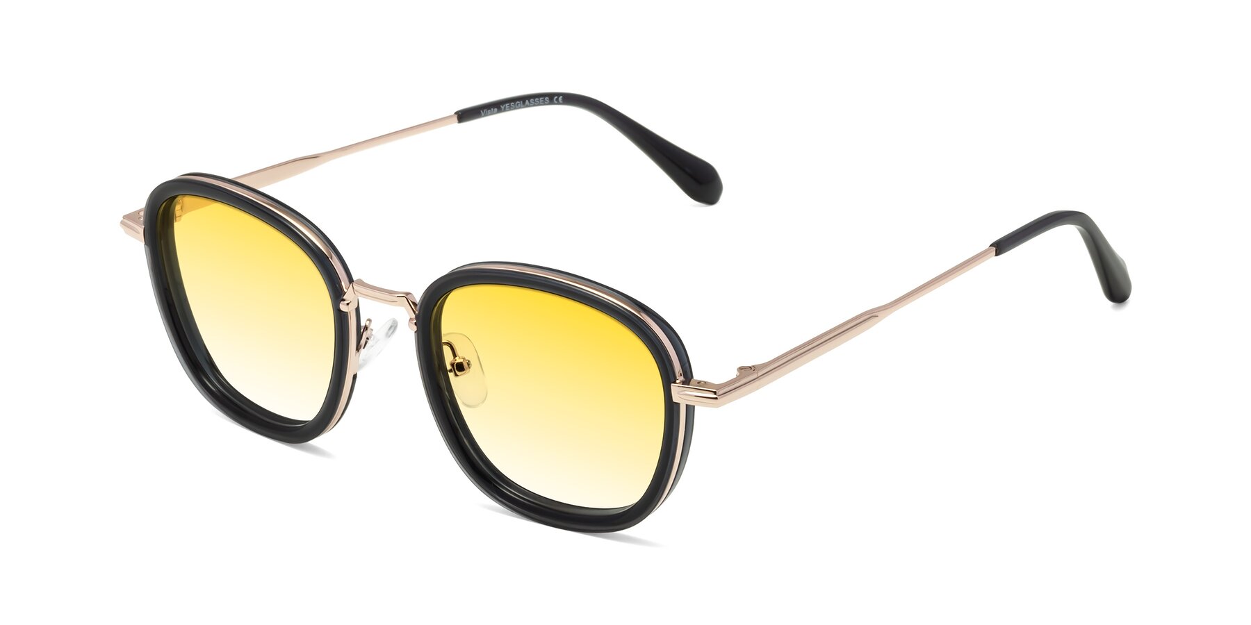 Angle of Vista in Deep Gray-Light Gold with Yellow Gradient Lenses