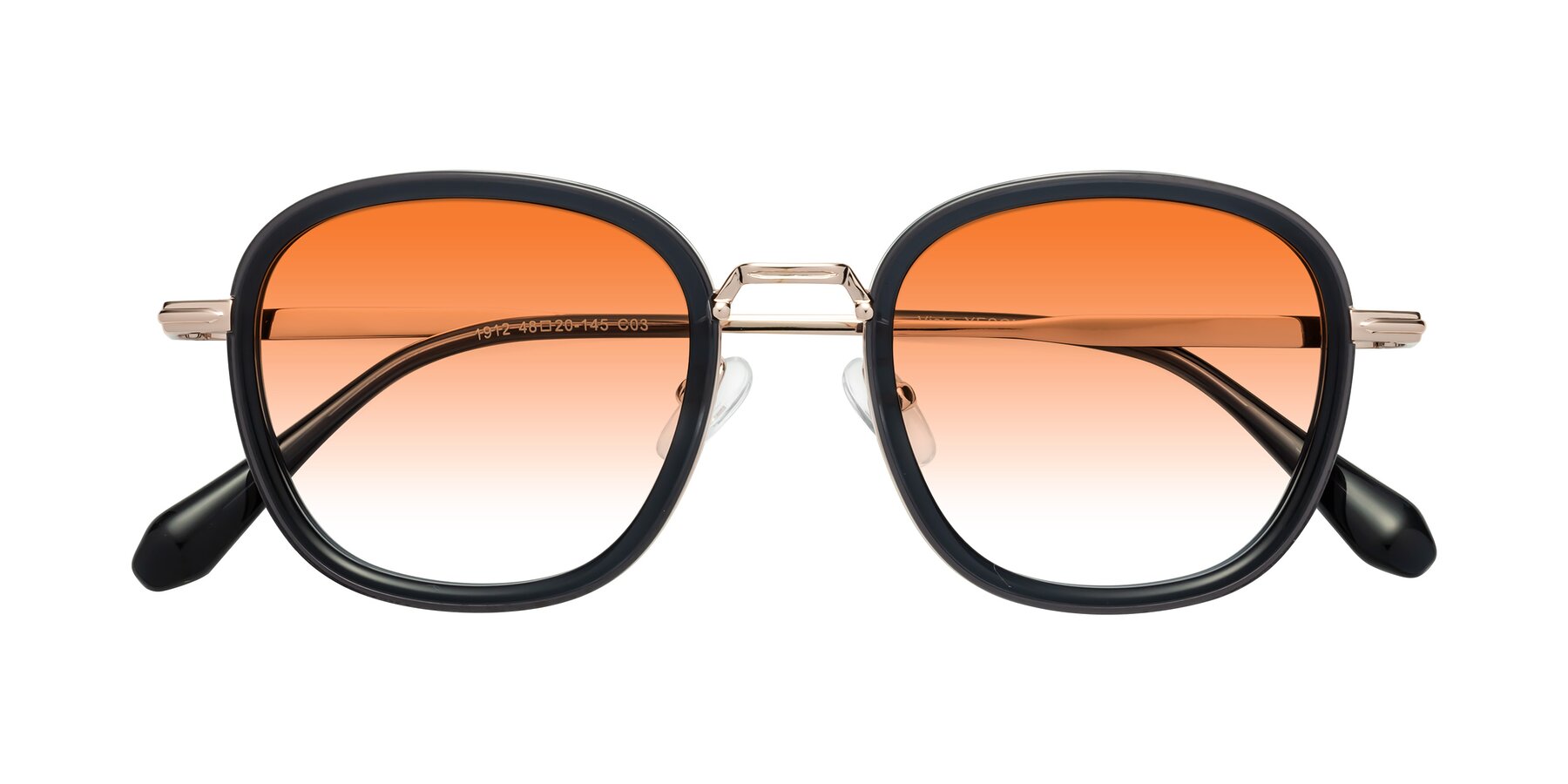 Folded Front of Vista in Deep Gray-Light Gold with Orange Gradient Lenses