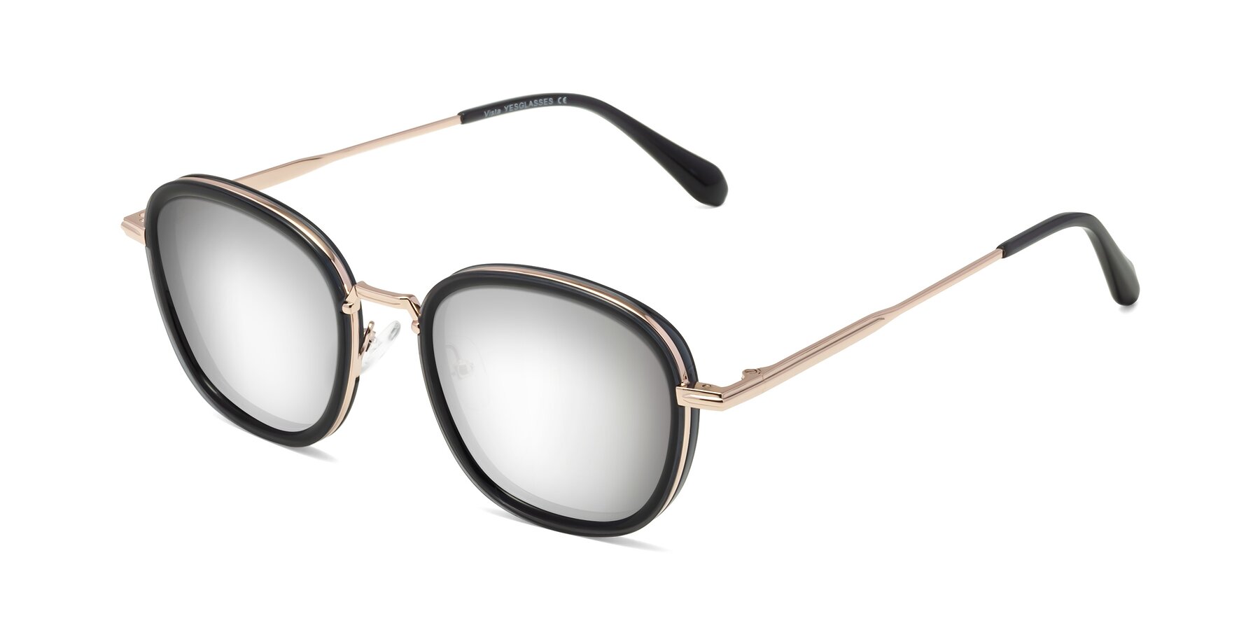 Angle of Vista in Deep Gray-Light Gold with Silver Mirrored Lenses