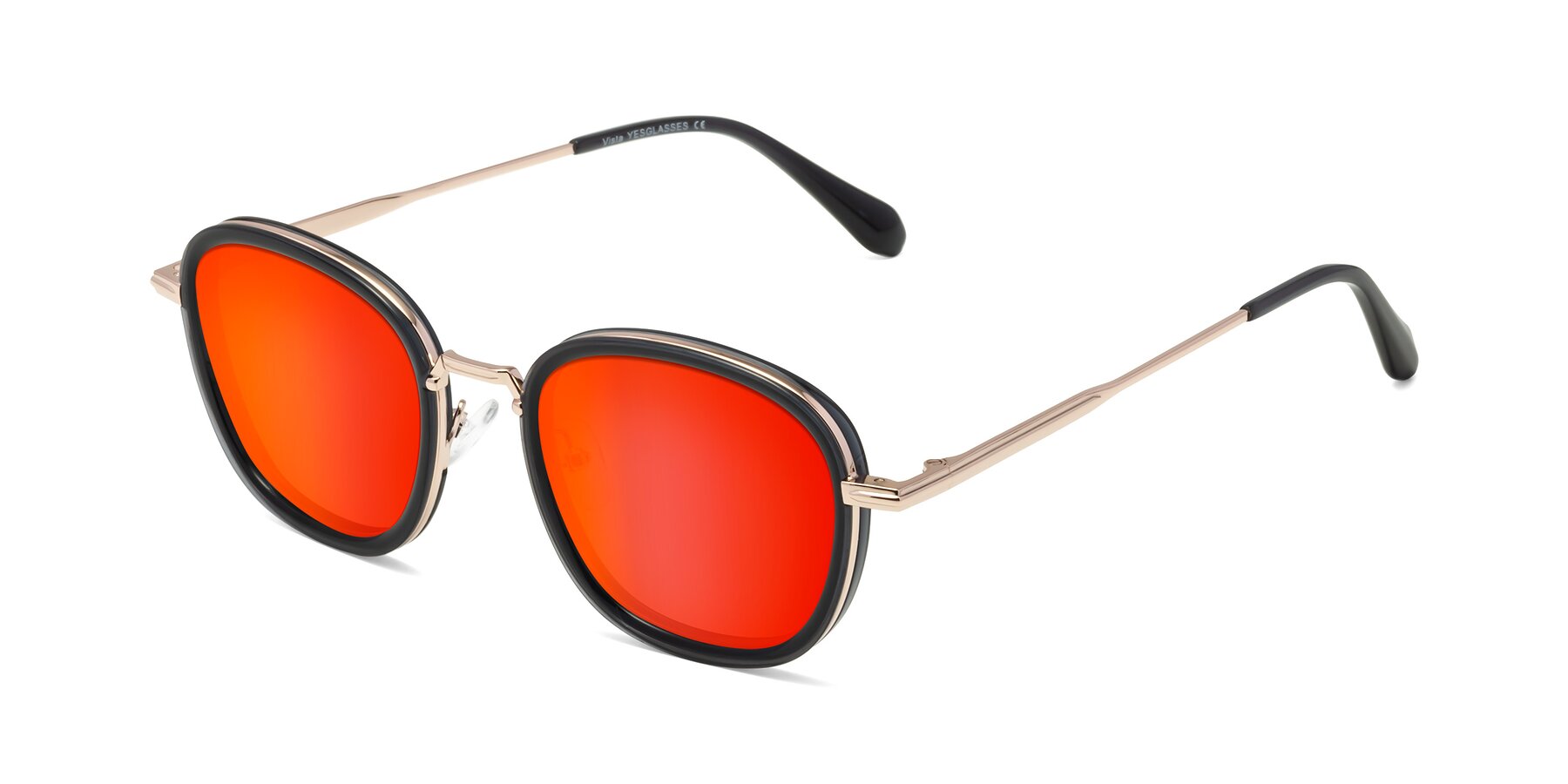 Angle of Vista in Deep Gray-Light Gold with Red Gold Mirrored Lenses