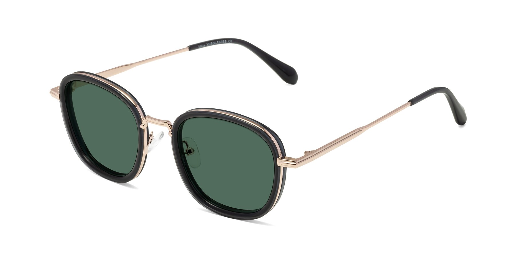 Angle of Vista in Deep Gray-Light Gold with Green Polarized Lenses