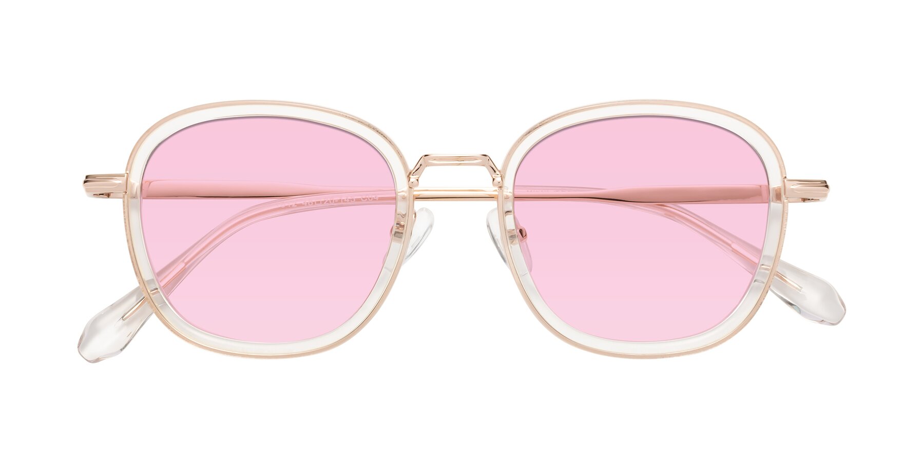 Folded Front of Vista in Clear-Light Gold with Light Pink Tinted Lenses