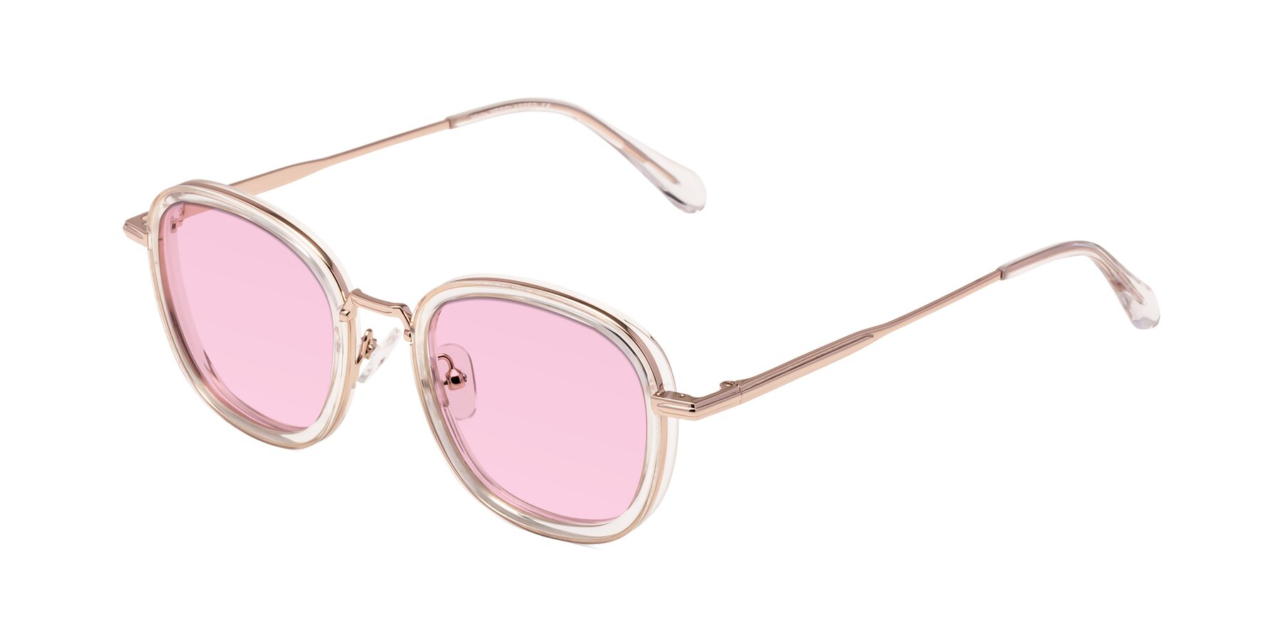 Angle of Vista in Clear-Light Gold with Light Pink Tinted Lenses
