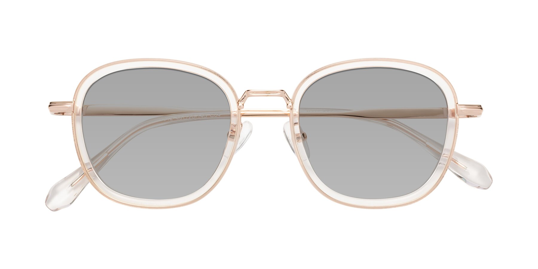 Folded Front of Vista in Clear-Light Gold with Light Gray Tinted Lenses