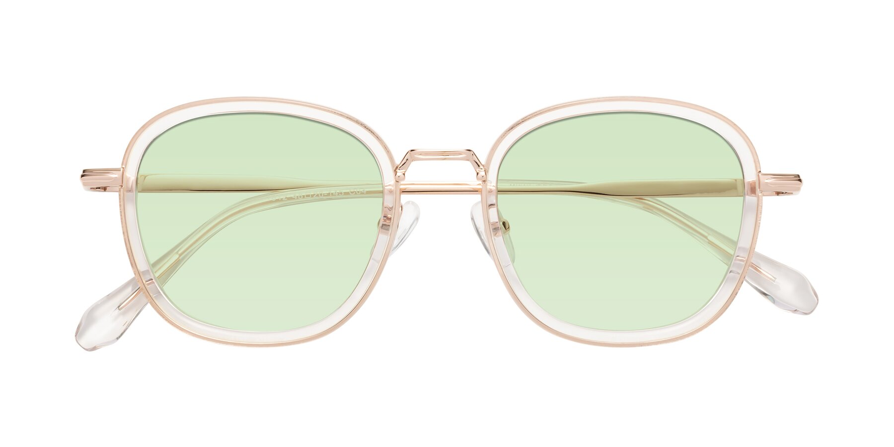 Folded Front of Vista in Clear-Light Gold with Light Green Tinted Lenses