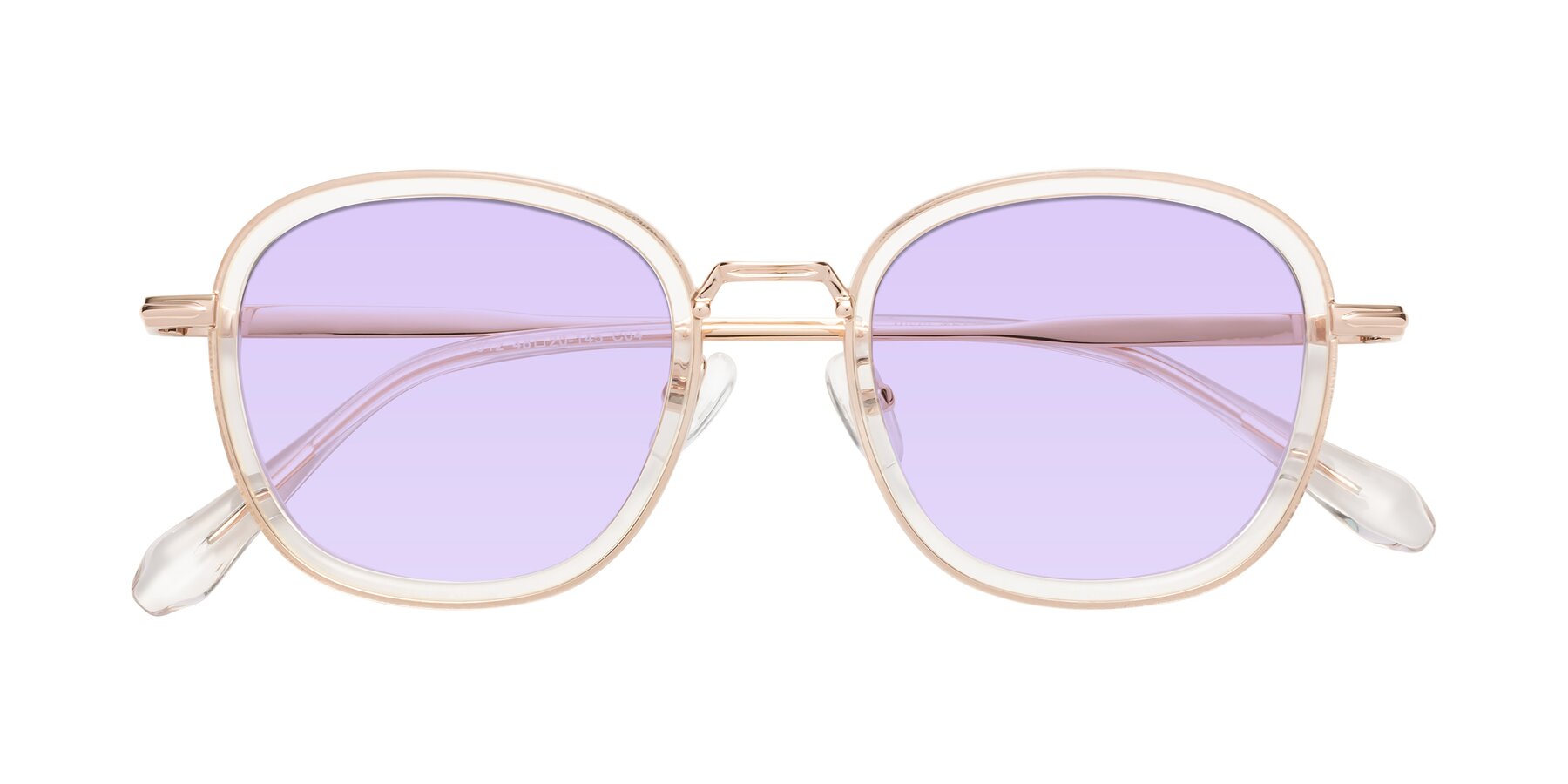 Folded Front of Vista in Clear-Light Gold with Light Purple Tinted Lenses