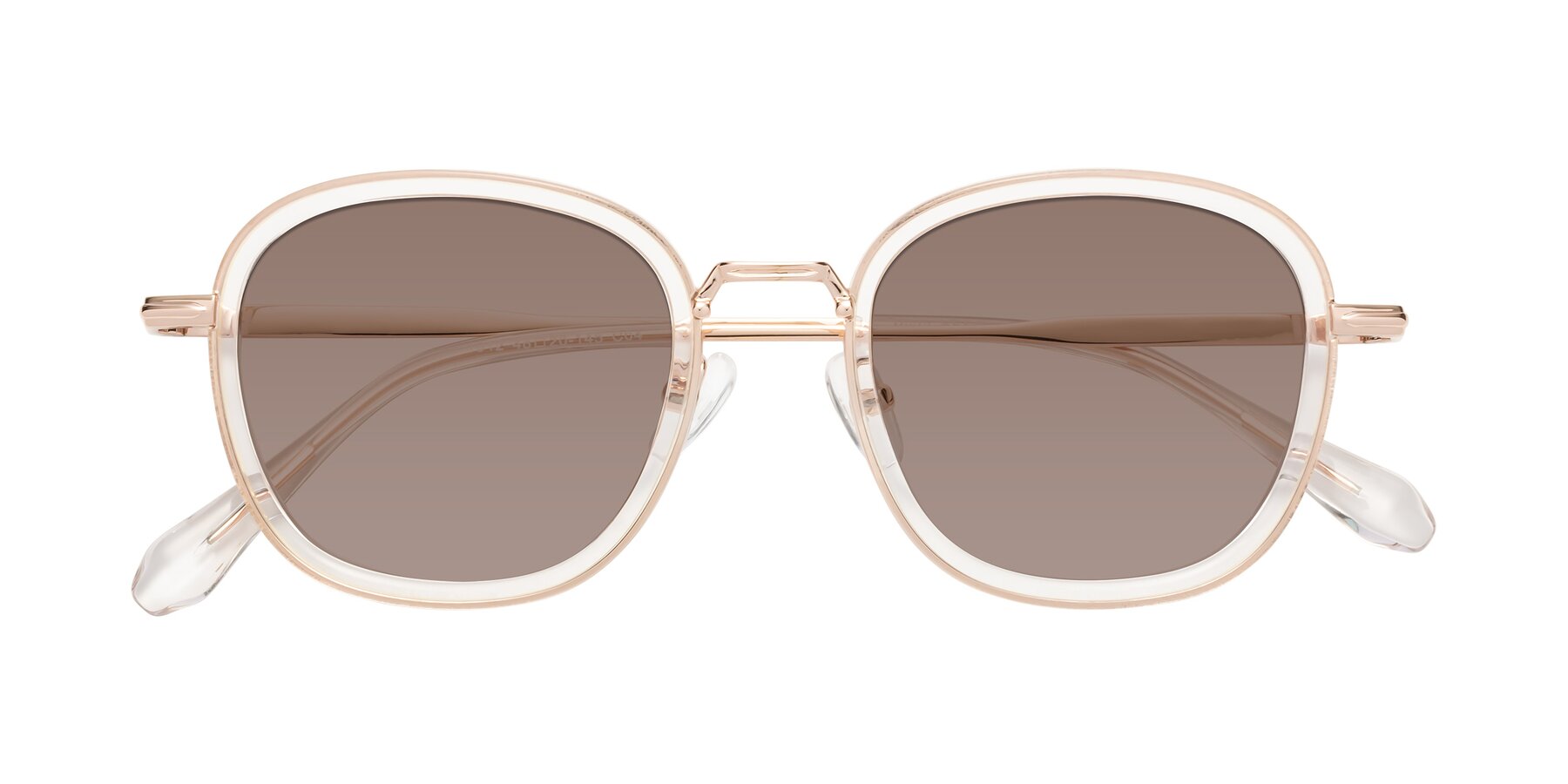 Folded Front of Vista in Clear-Light Gold with Medium Brown Tinted Lenses