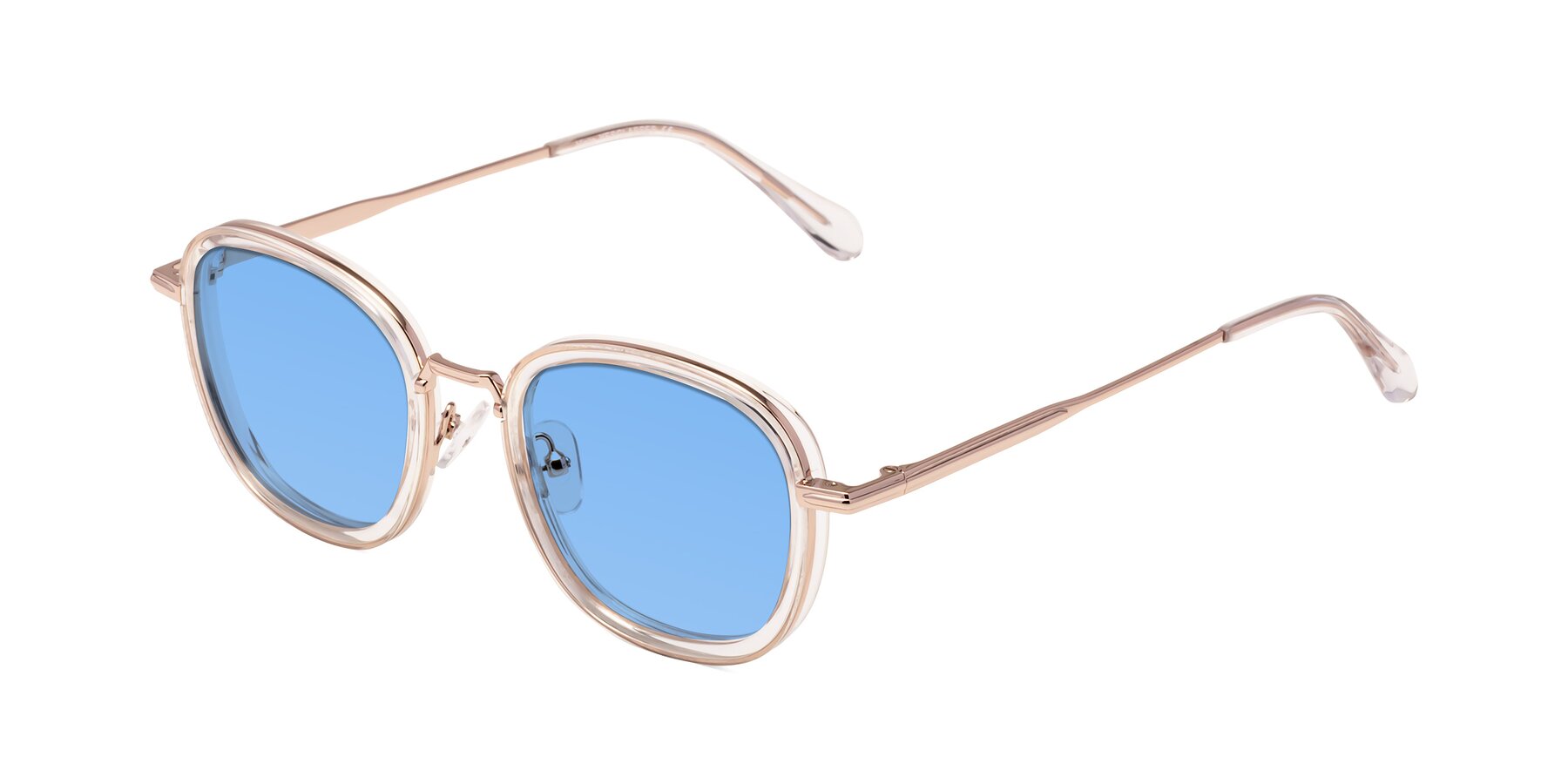 Angle of Vista in Clear-Light Gold with Medium Blue Tinted Lenses