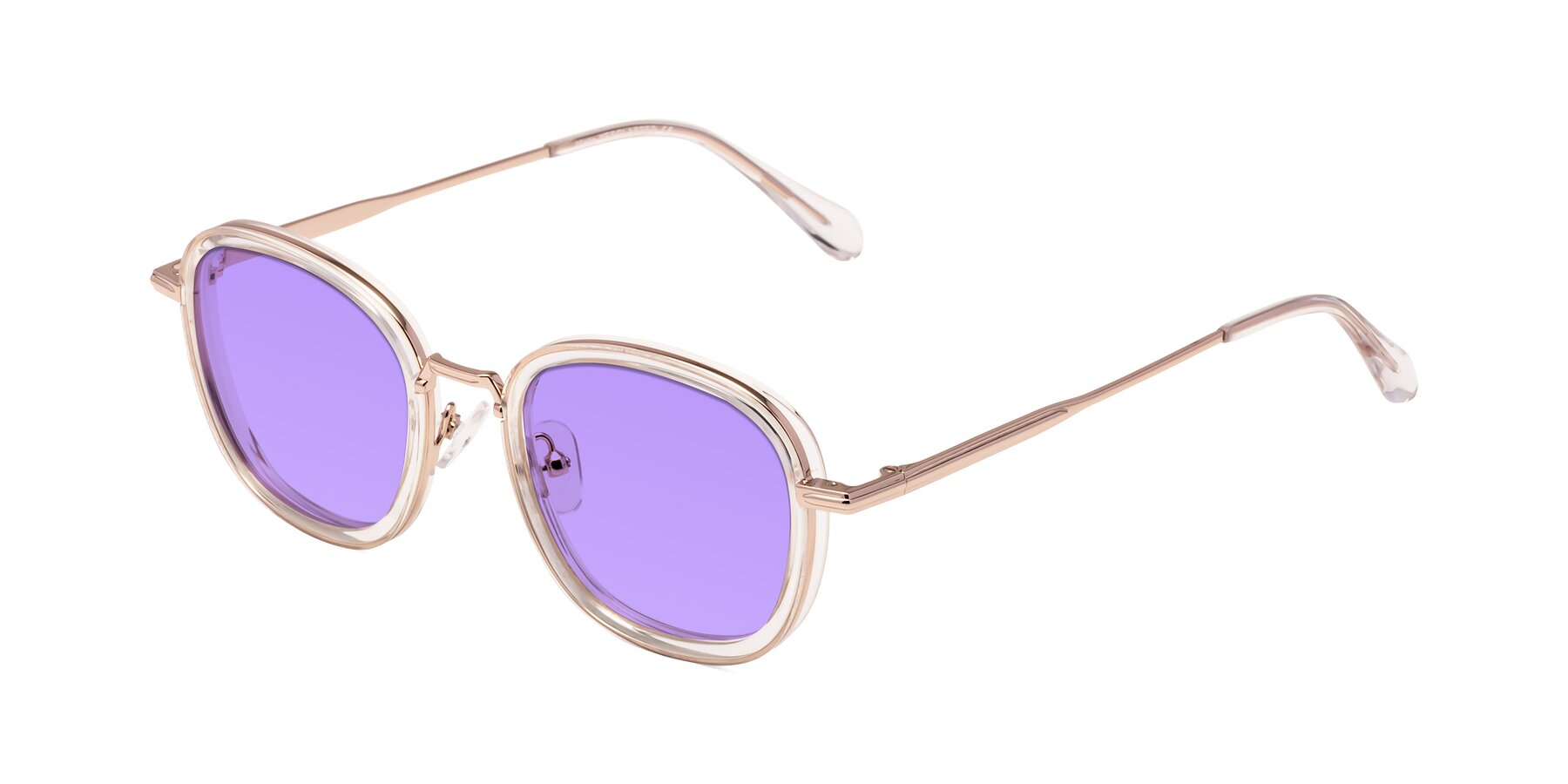 Angle of Vista in Clear-Light Gold with Medium Purple Tinted Lenses