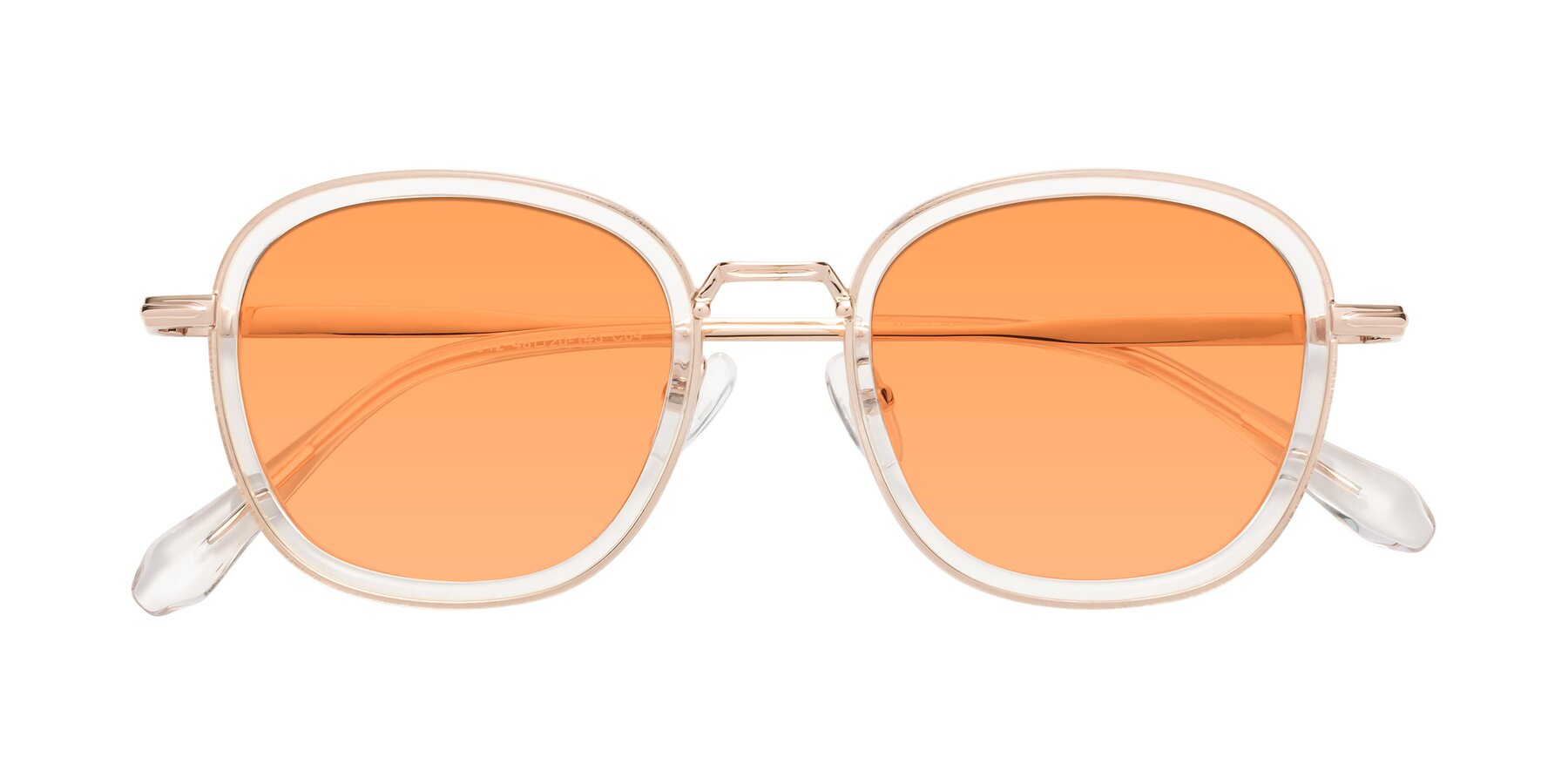 Folded Front of Vista in Clear-Light Gold with Medium Orange Tinted Lenses