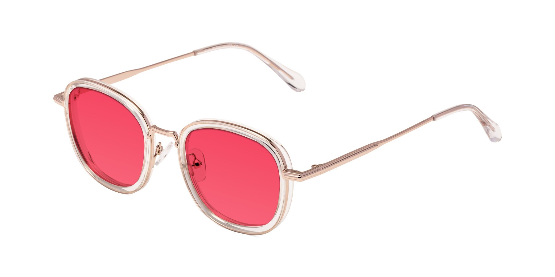 Angle of Vista in Clear-Light Gold with Red Tinted Lenses