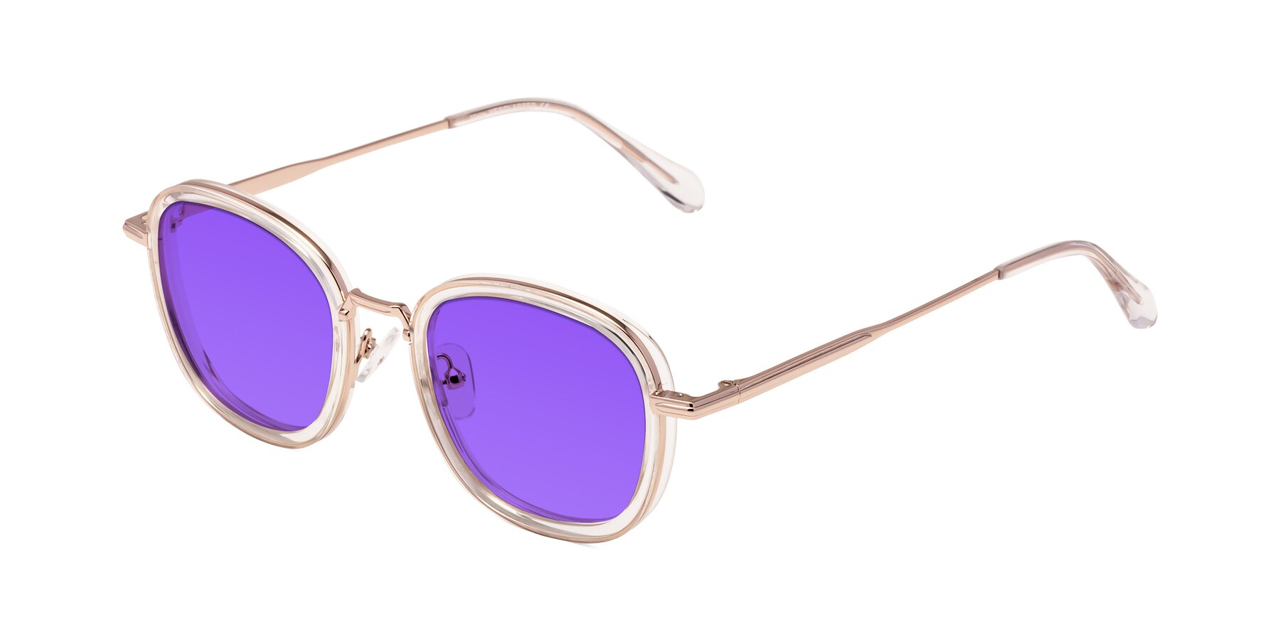 Angle of Vista in Clear-Light Gold with Purple Tinted Lenses