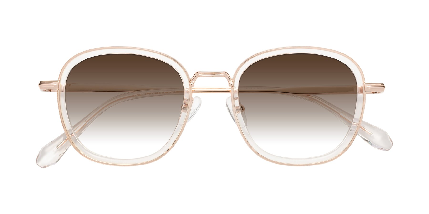 Folded Front of Vista in Clear-Light Gold with Brown Gradient Lenses