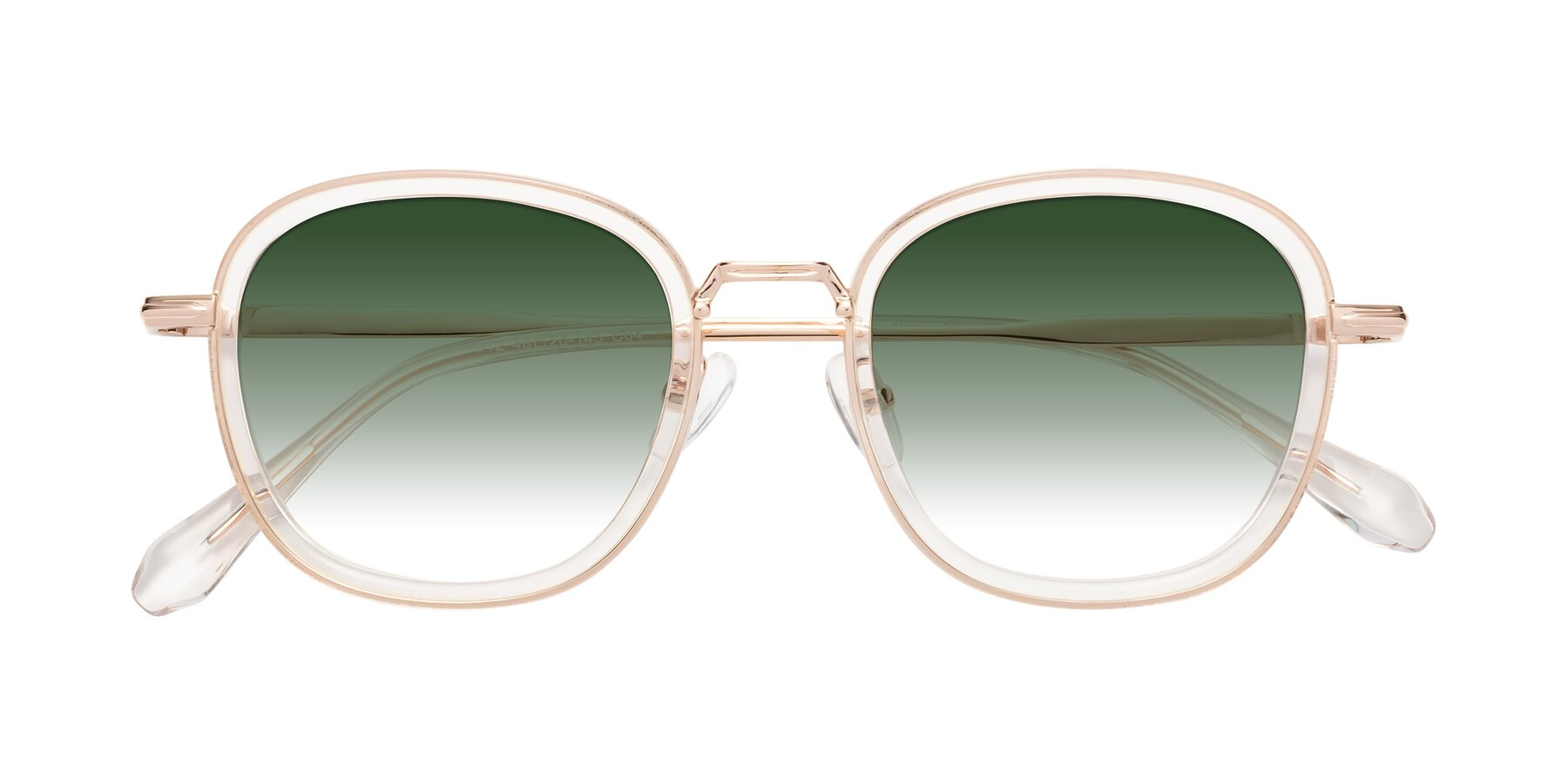 Folded Front of Vista in Clear-Light Gold with Green Gradient Lenses