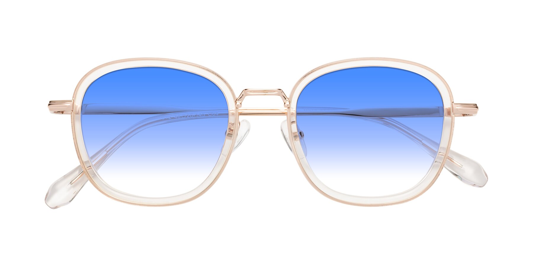 Folded Front of Vista in Clear-Light Gold with Blue Gradient Lenses