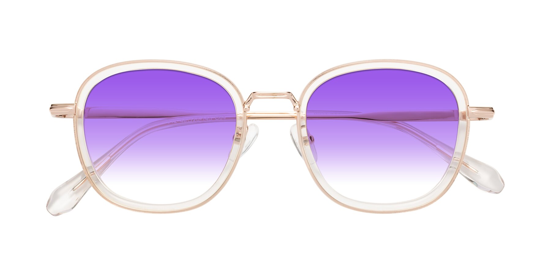 Folded Front of Vista in Clear-Light Gold with Purple Gradient Lenses