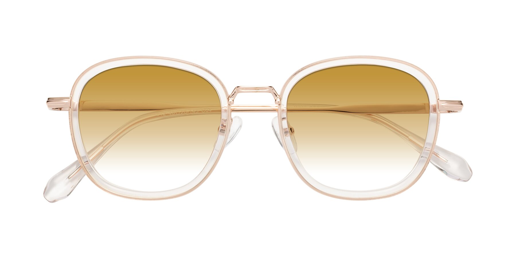 Folded Front of Vista in Clear-Light Gold with Champagne Gradient Lenses