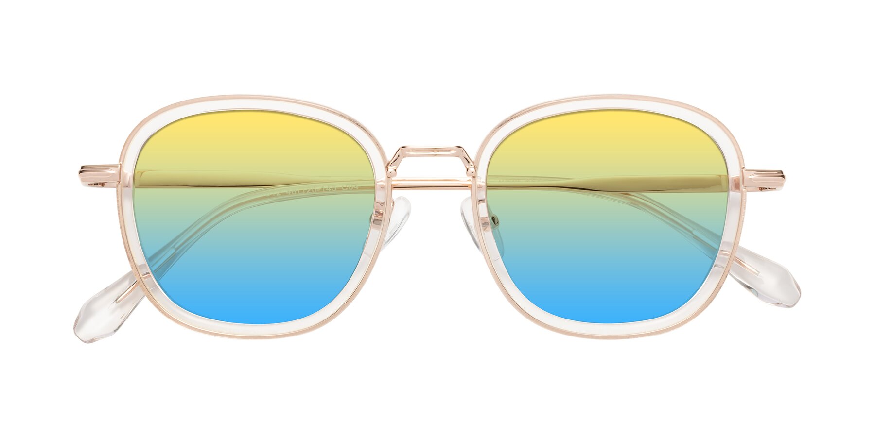 Folded Front of Vista in Clear-Light Gold with Yellow / Blue Gradient Lenses