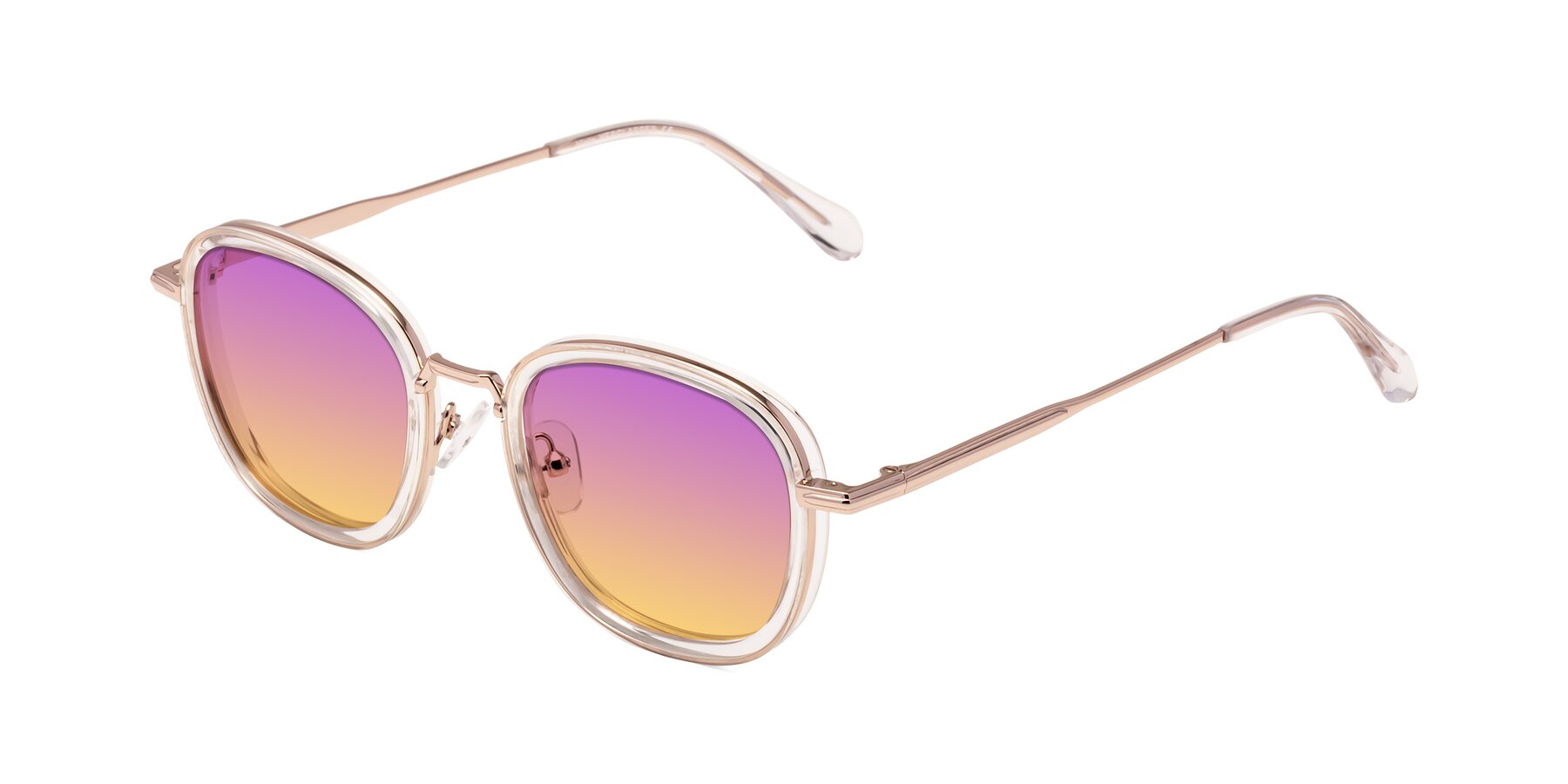 Angle of Vista in Clear-Light Gold with Purple / Yellow Gradient Lenses