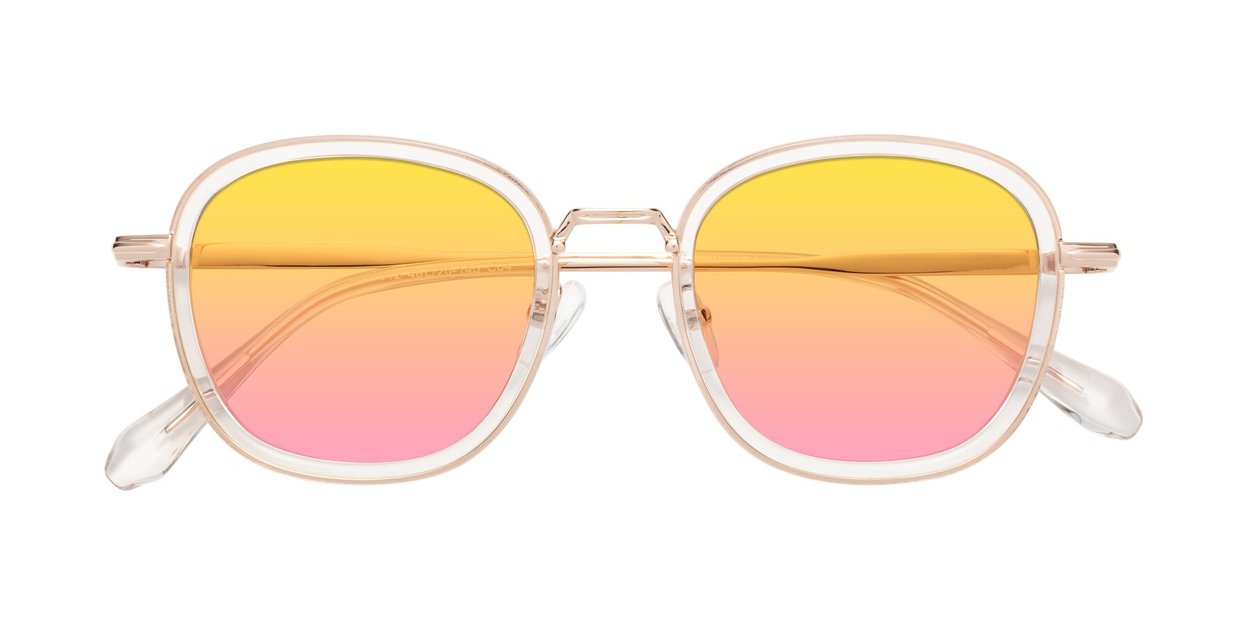 Folded Front of Vista in Clear-Light Gold with Yellow / Pink Gradient Lenses