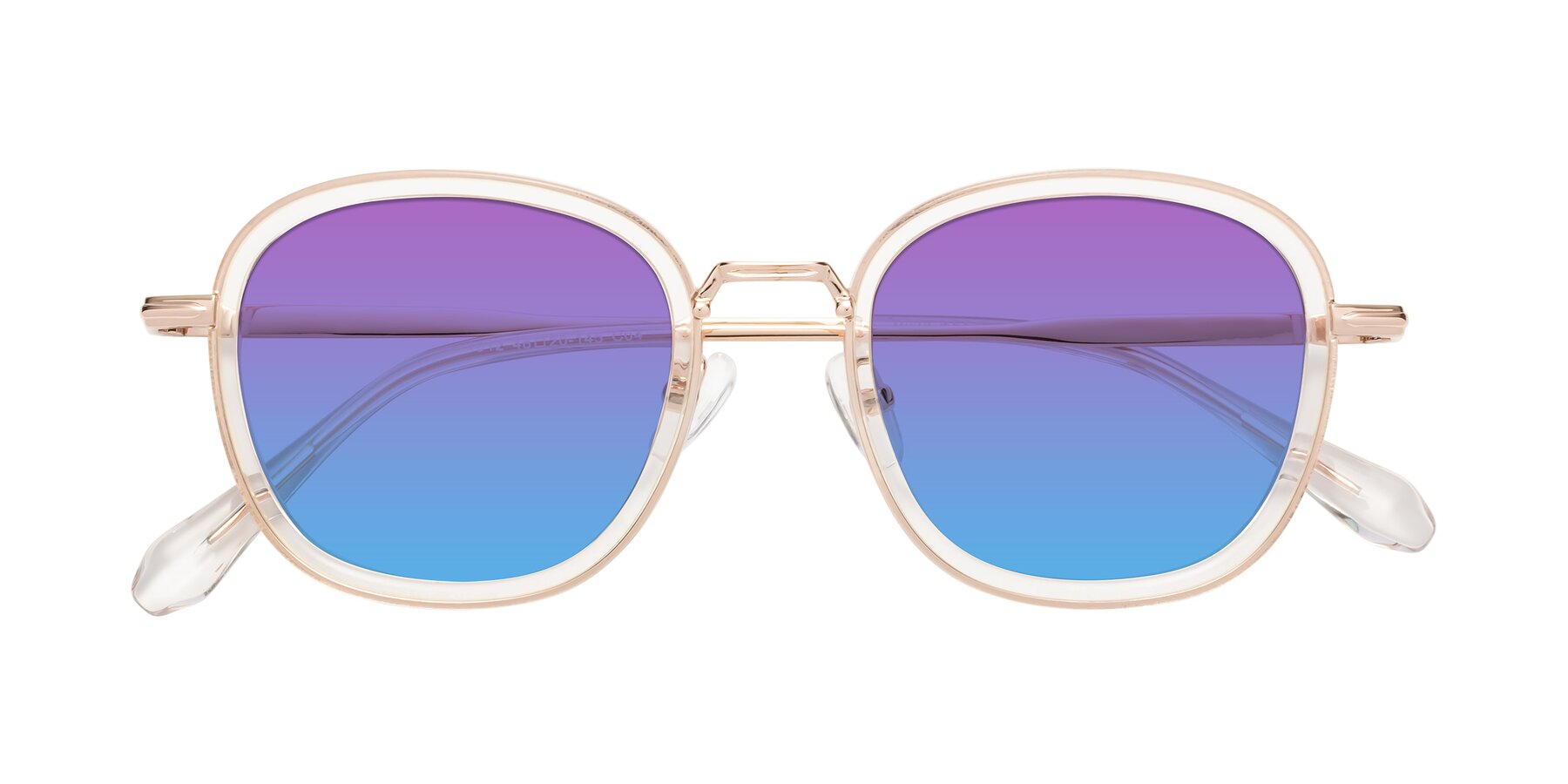 Folded Front of Vista in Clear-Light Gold with Purple / Blue Gradient Lenses