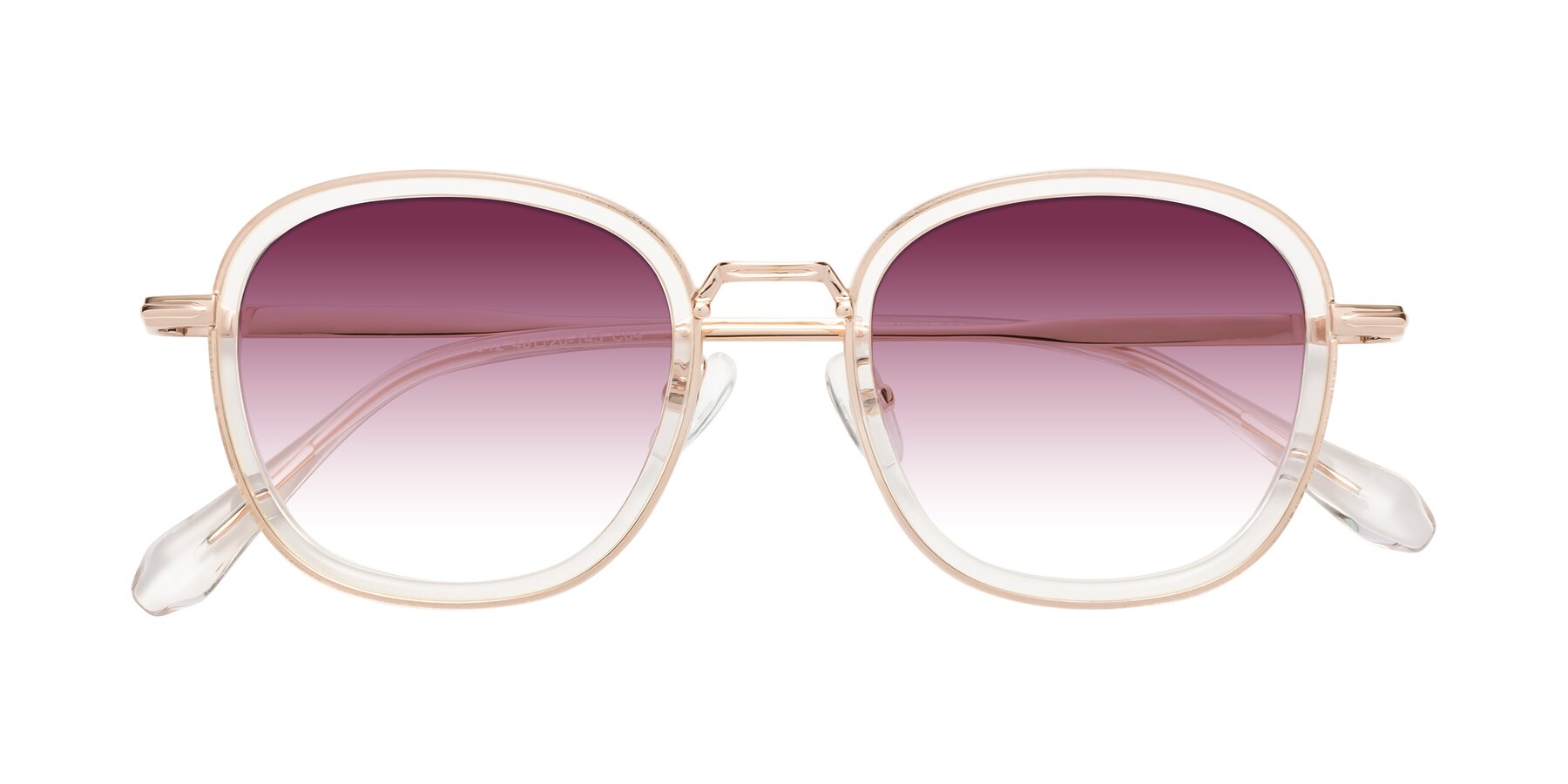 Folded Front of Vista in Clear-Light Gold with Wine Gradient Lenses