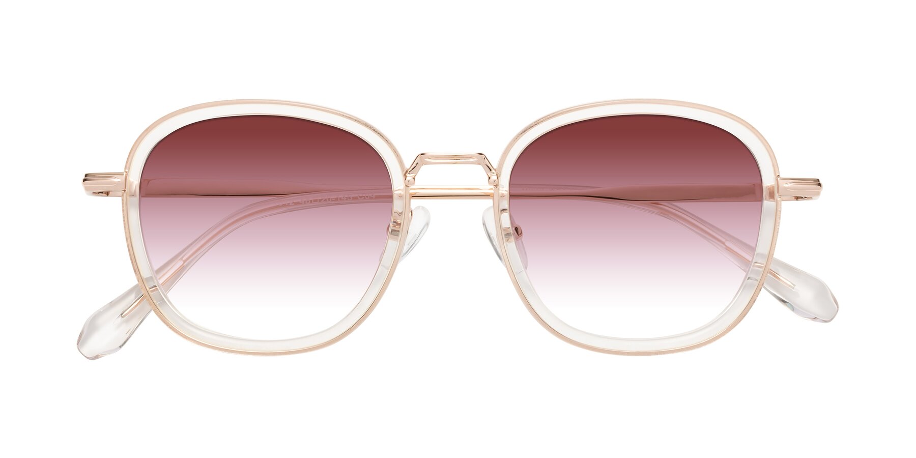 Folded Front of Vista in Clear-Light Gold with Garnet Gradient Lenses