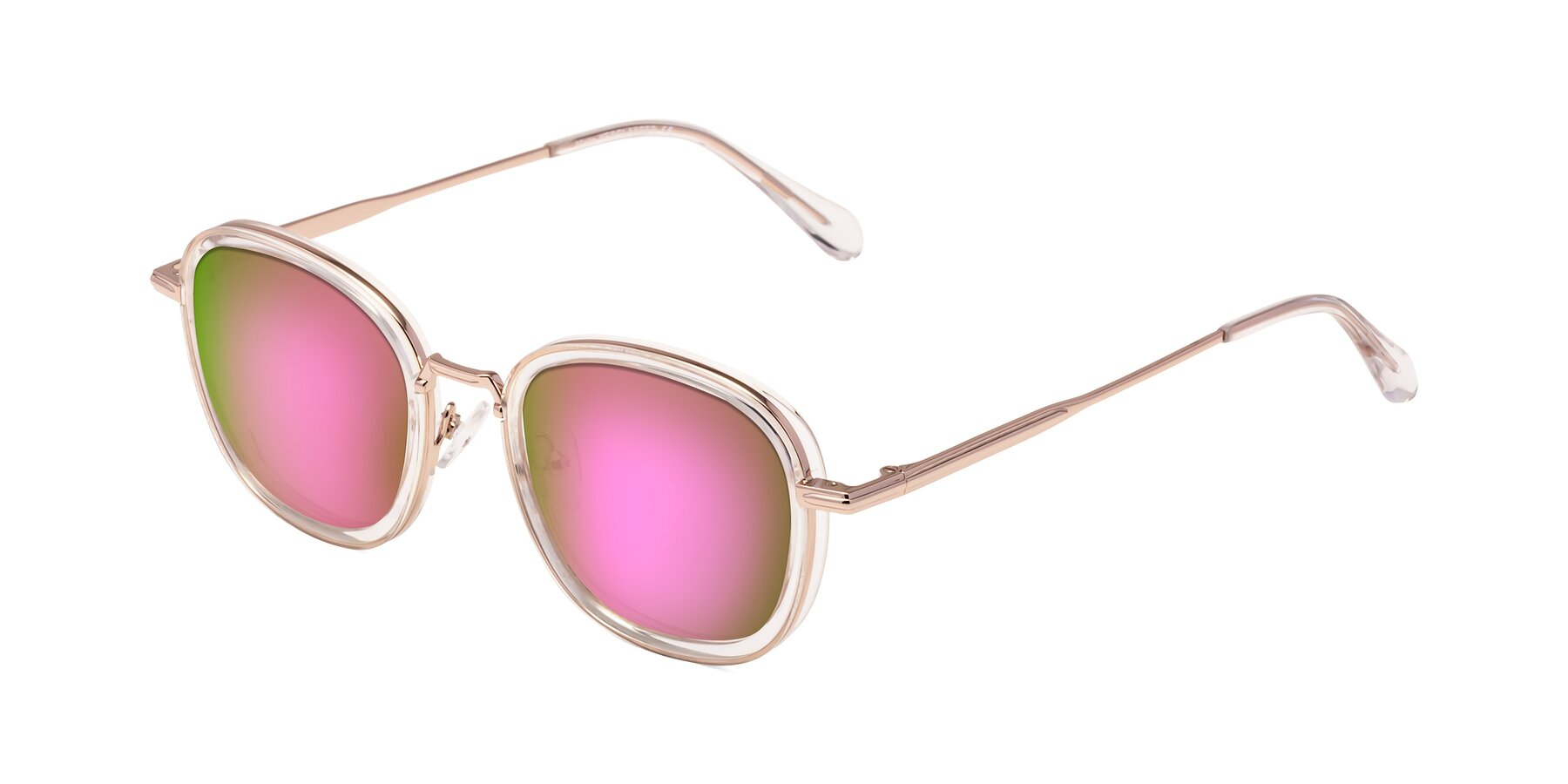 Angle of Vista in Clear-Light Gold with Pink Mirrored Lenses
