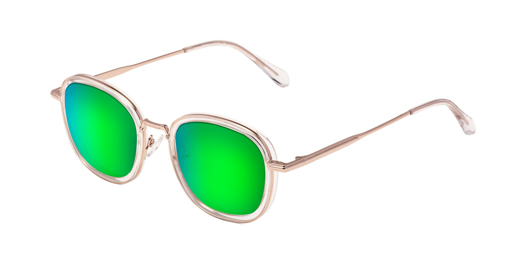 Angle of Vista in Clear-Light Gold with Green Mirrored Lenses