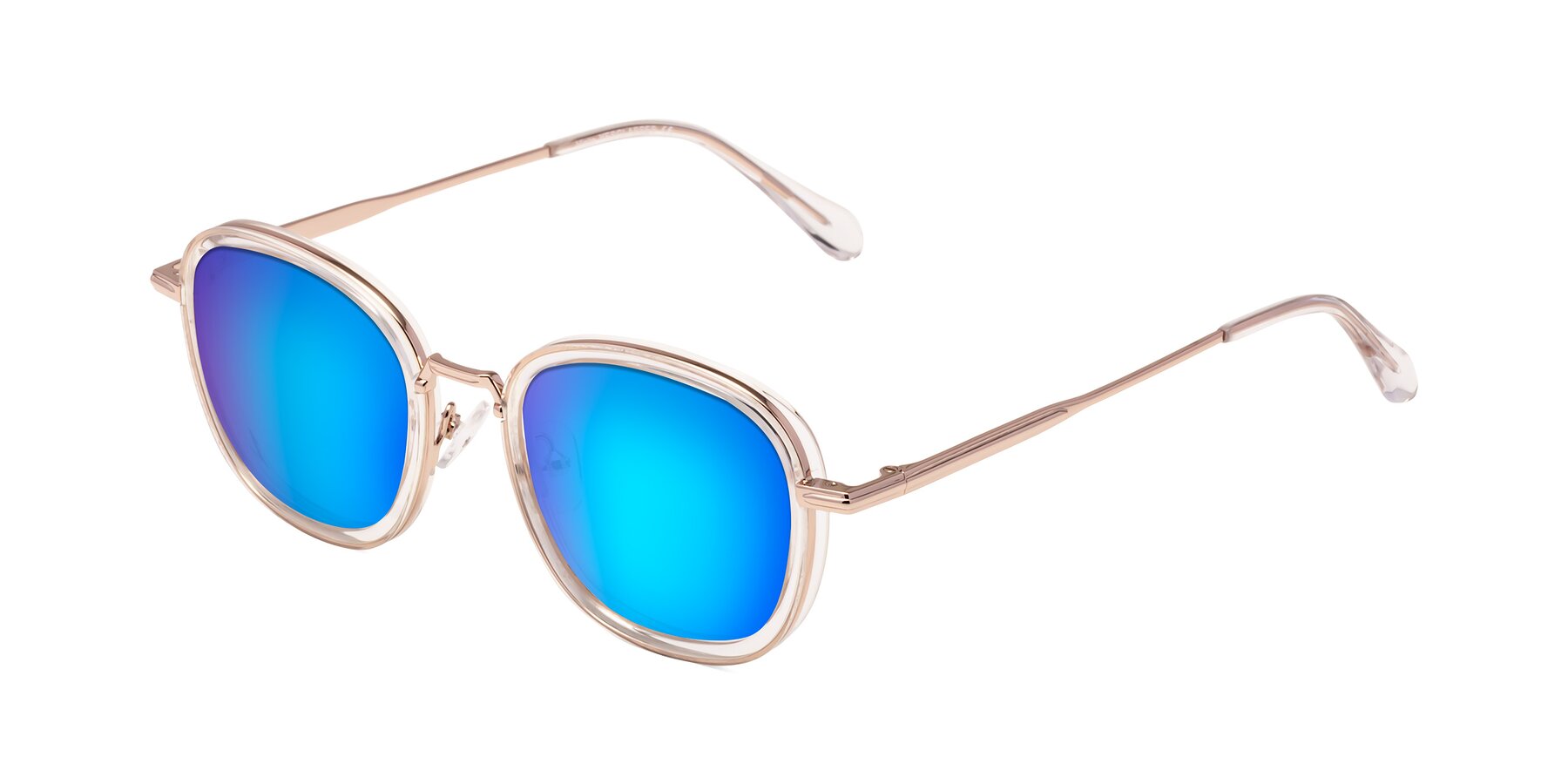Angle of Vista in Clear-Light Gold with Blue Mirrored Lenses