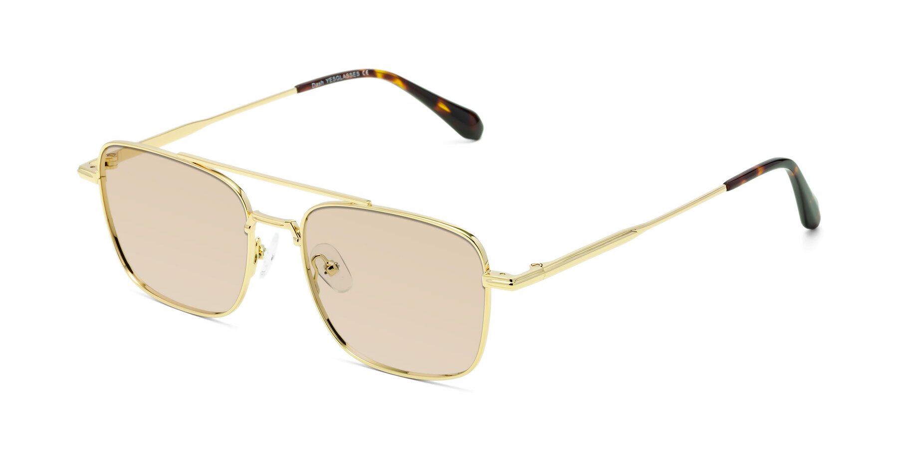 Angle of Dash in Gold with Light Brown Tinted Lenses