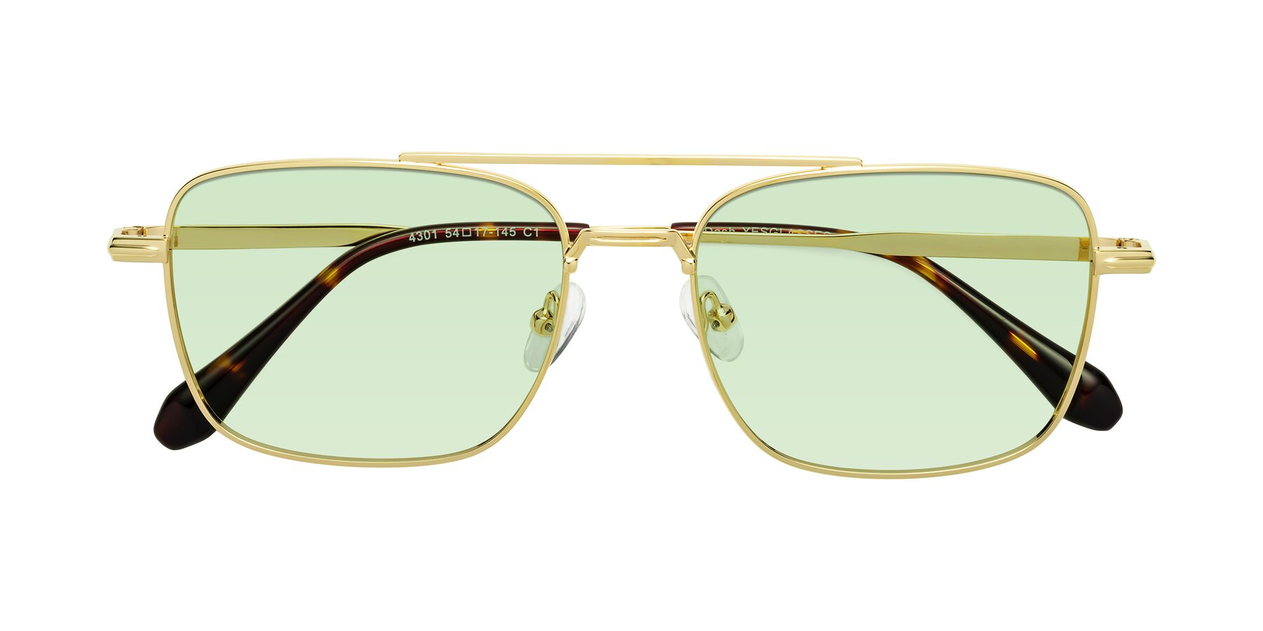 Folded Front of Dash in Gold with Light Green Tinted Lenses