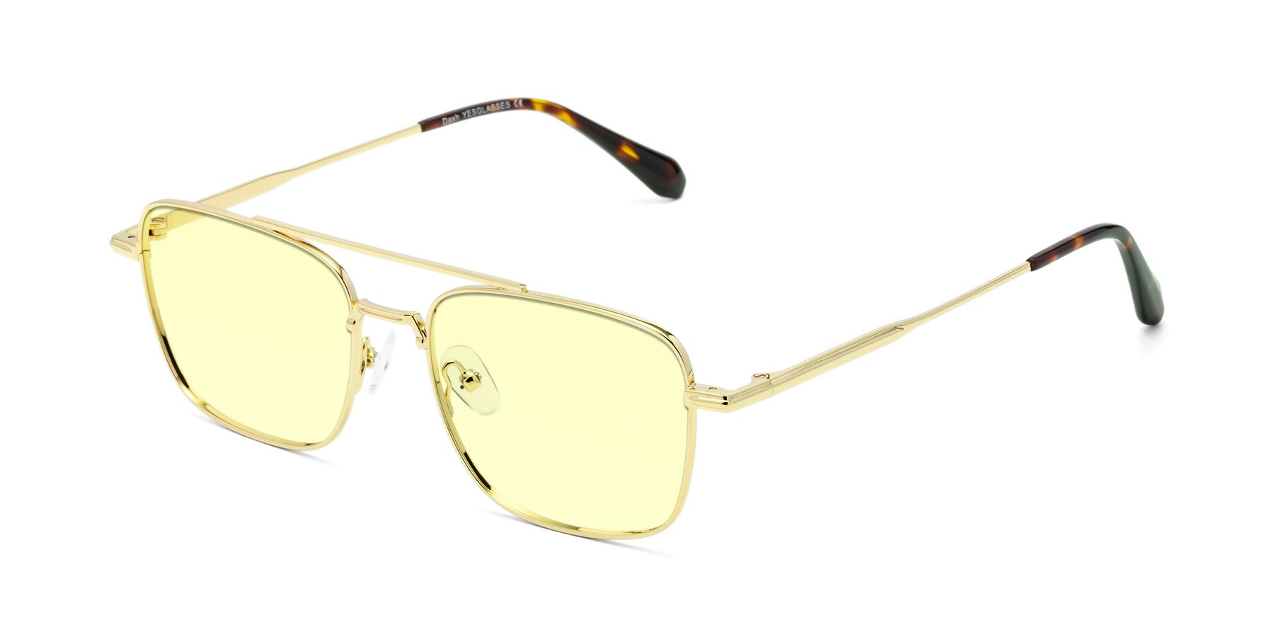 Angle of Dash in Gold with Light Yellow Tinted Lenses