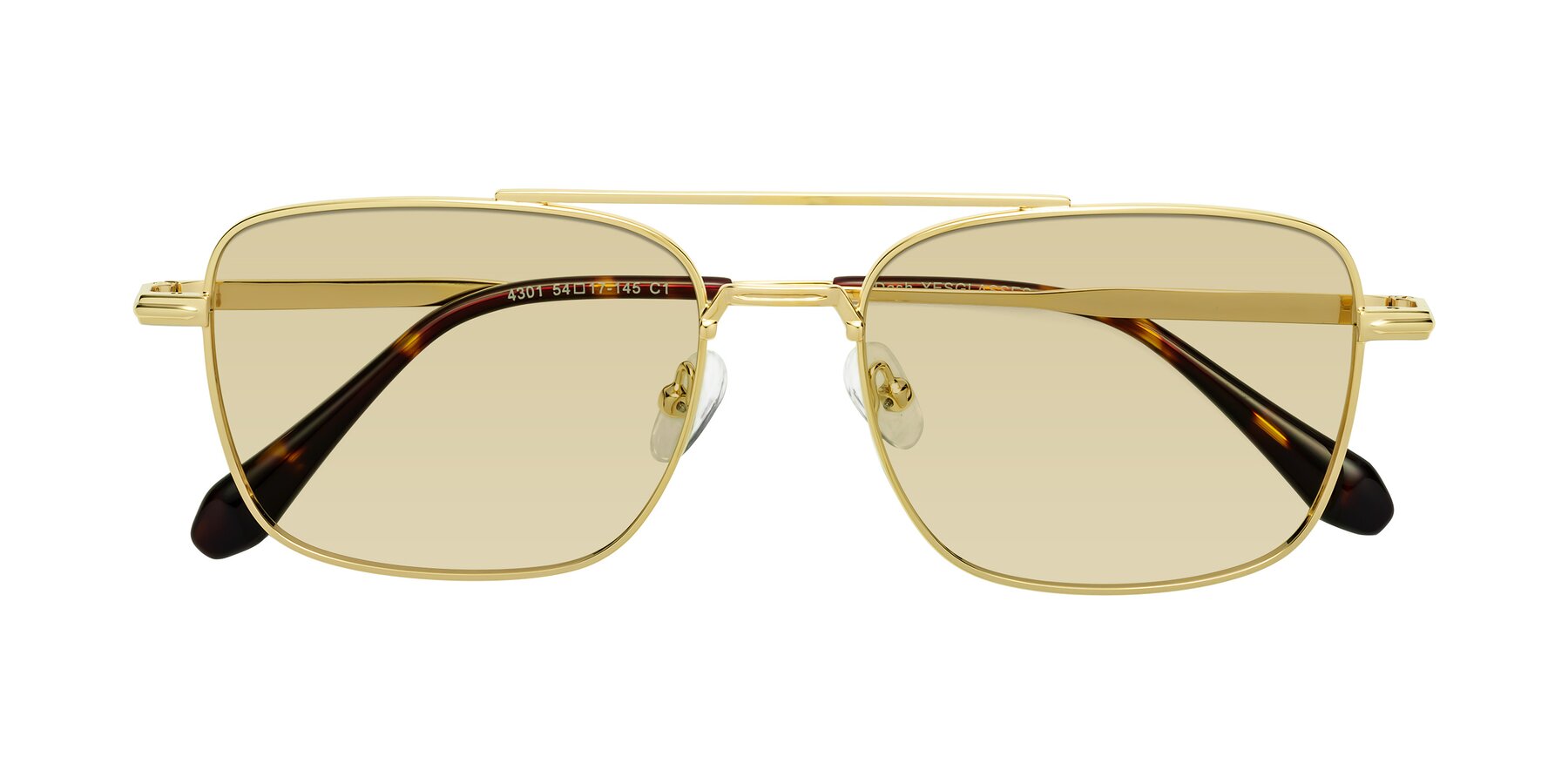 Folded Front of Dash in Gold with Light Champagne Tinted Lenses