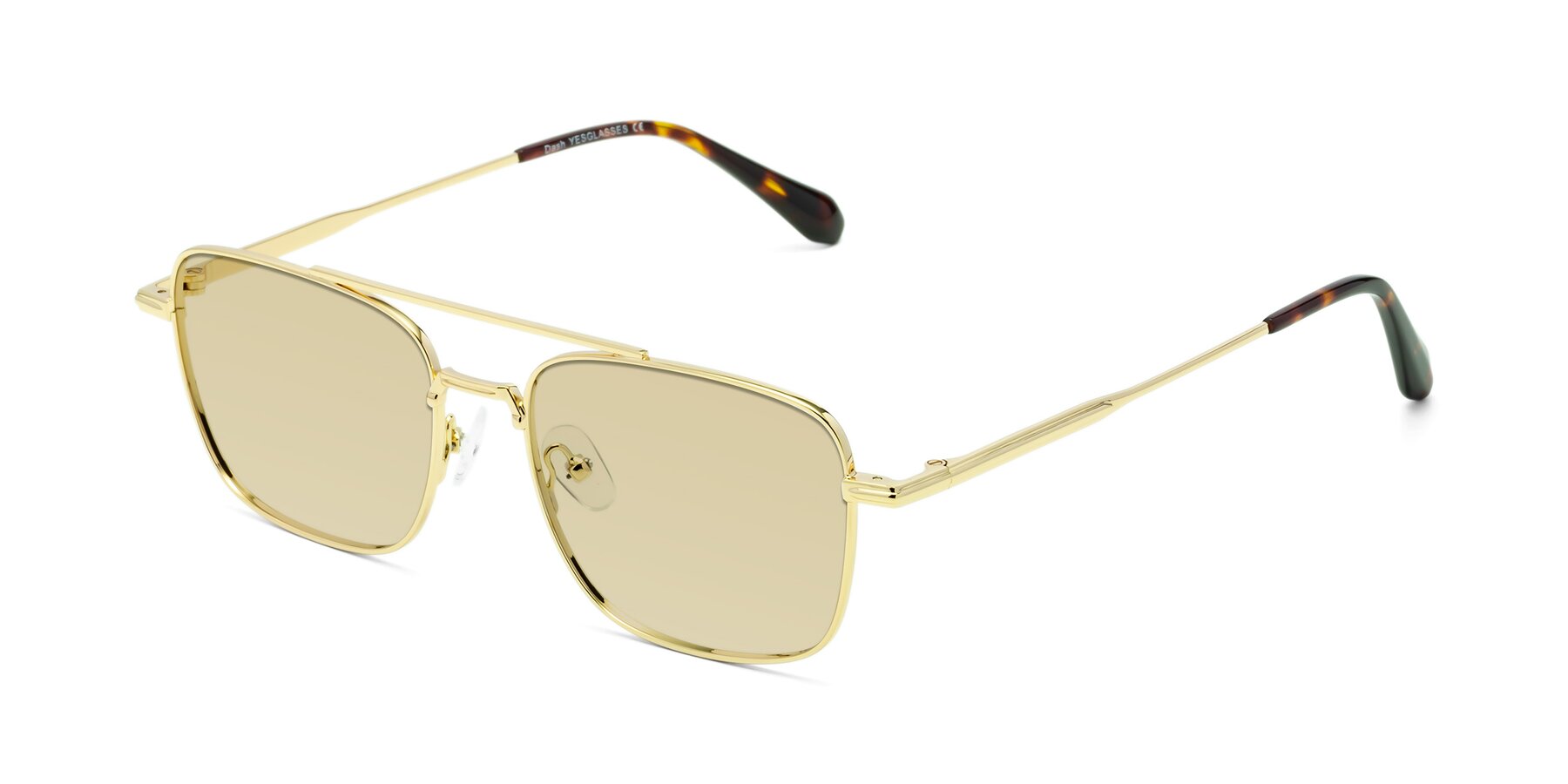 Angle of Dash in Gold with Light Champagne Tinted Lenses