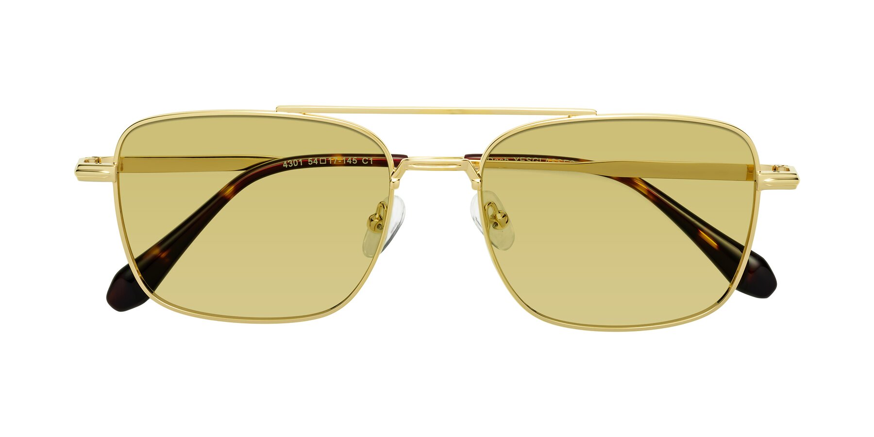 Folded Front of Dash in Gold with Medium Champagne Tinted Lenses