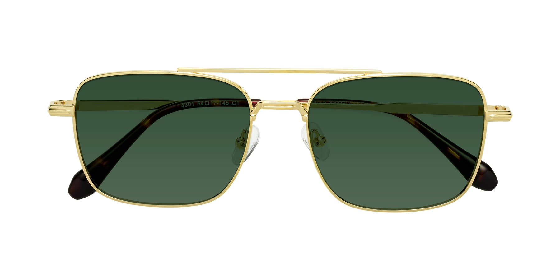 Folded Front of Dash in Gold with Green Tinted Lenses