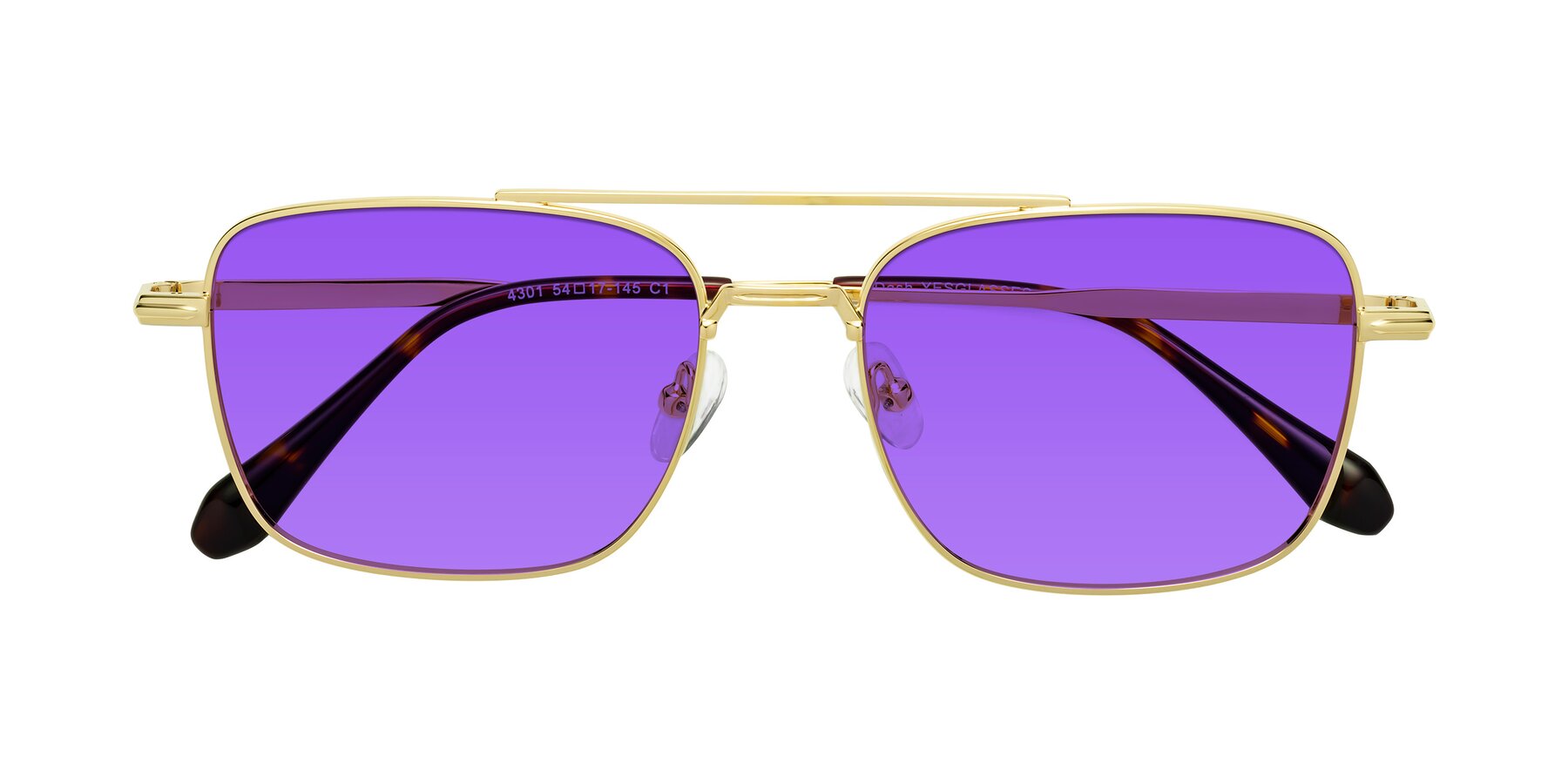 Folded Front of Dash in Gold with Purple Tinted Lenses