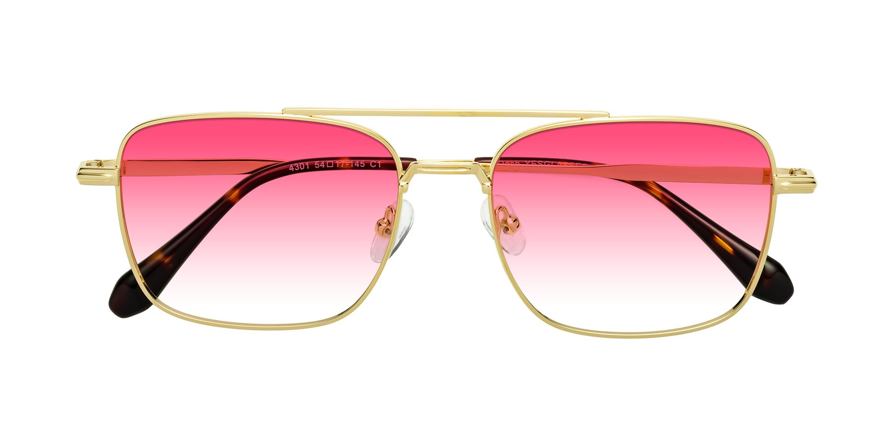 Folded Front of Dash in Gold with Pink Gradient Lenses
