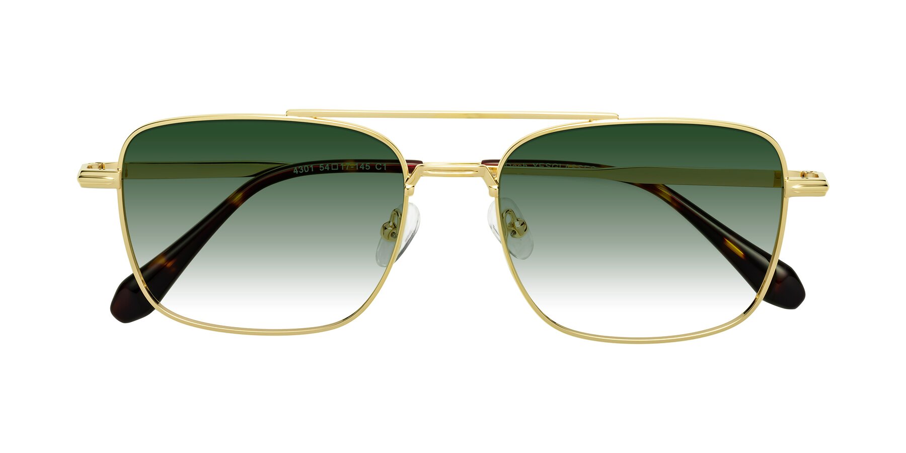 Folded Front of Dash in Gold with Green Gradient Lenses