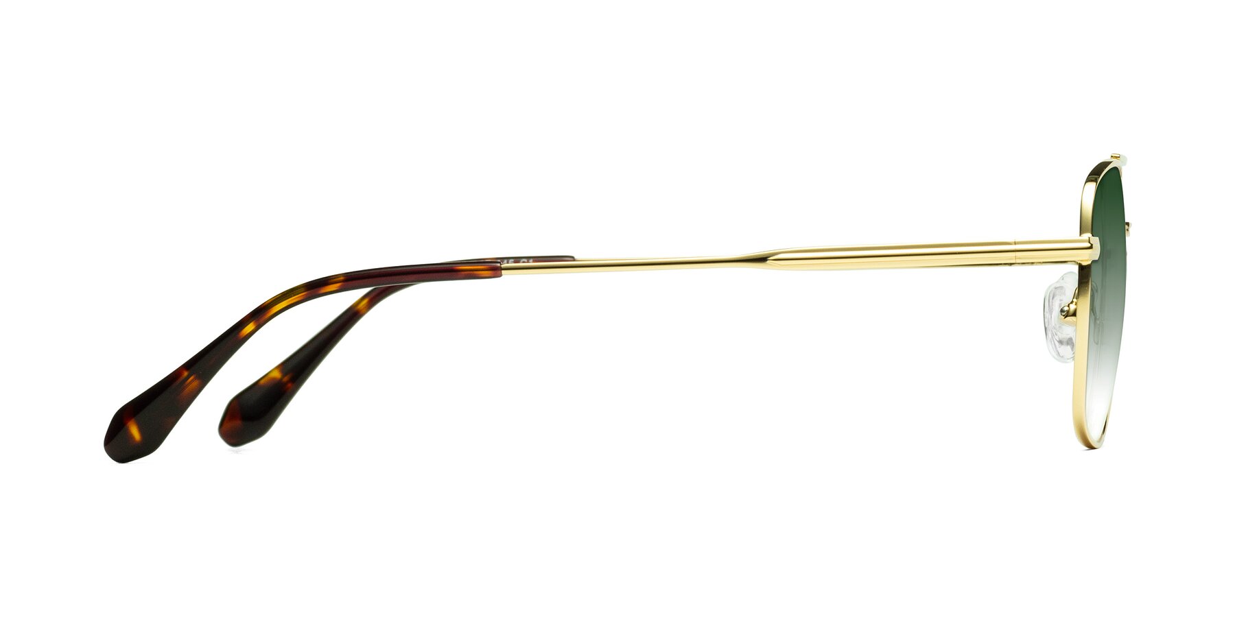 Side of Dash in Gold with Green Gradient Lenses