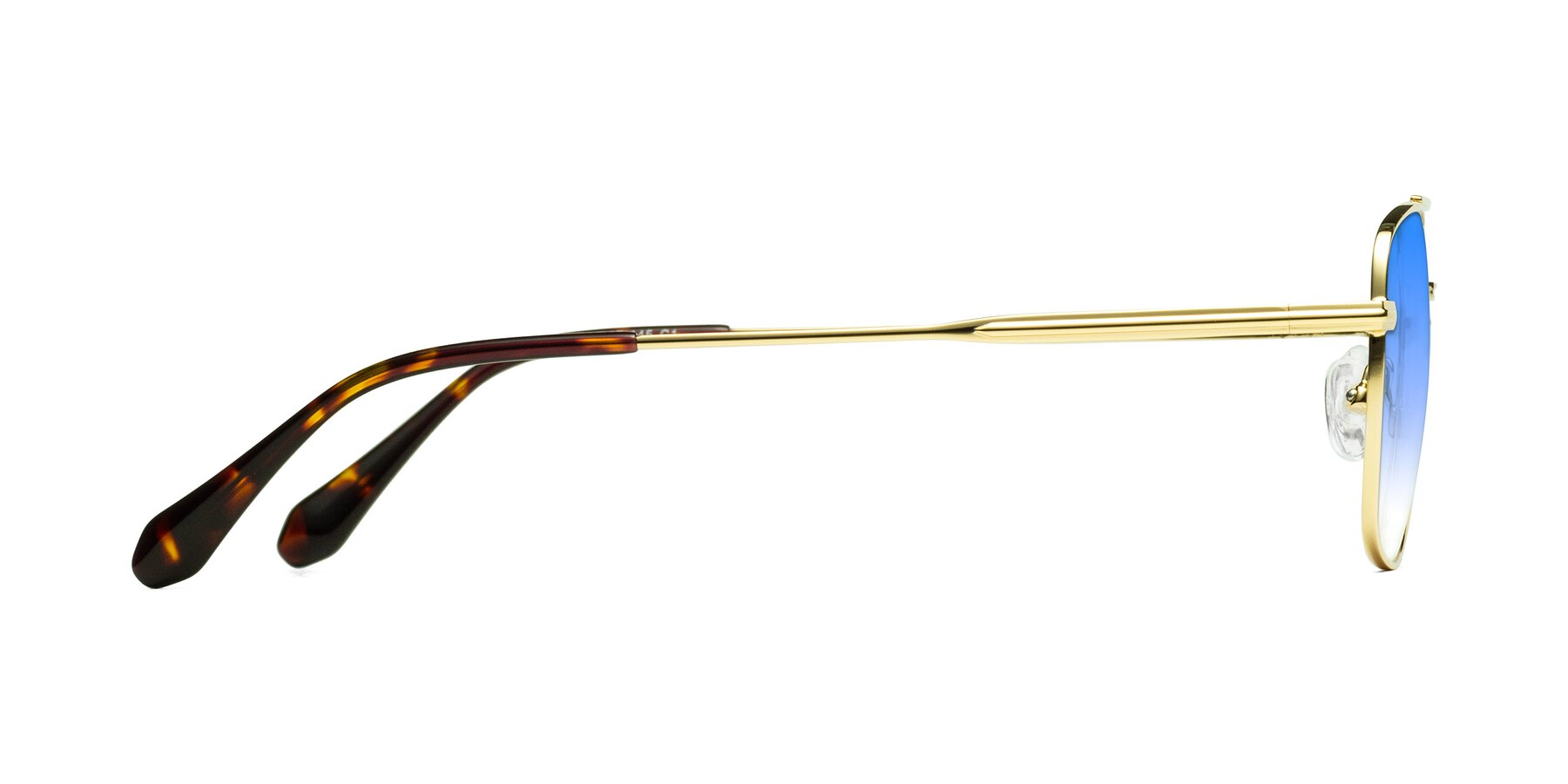 Side of Dash in Gold with Blue Gradient Lenses