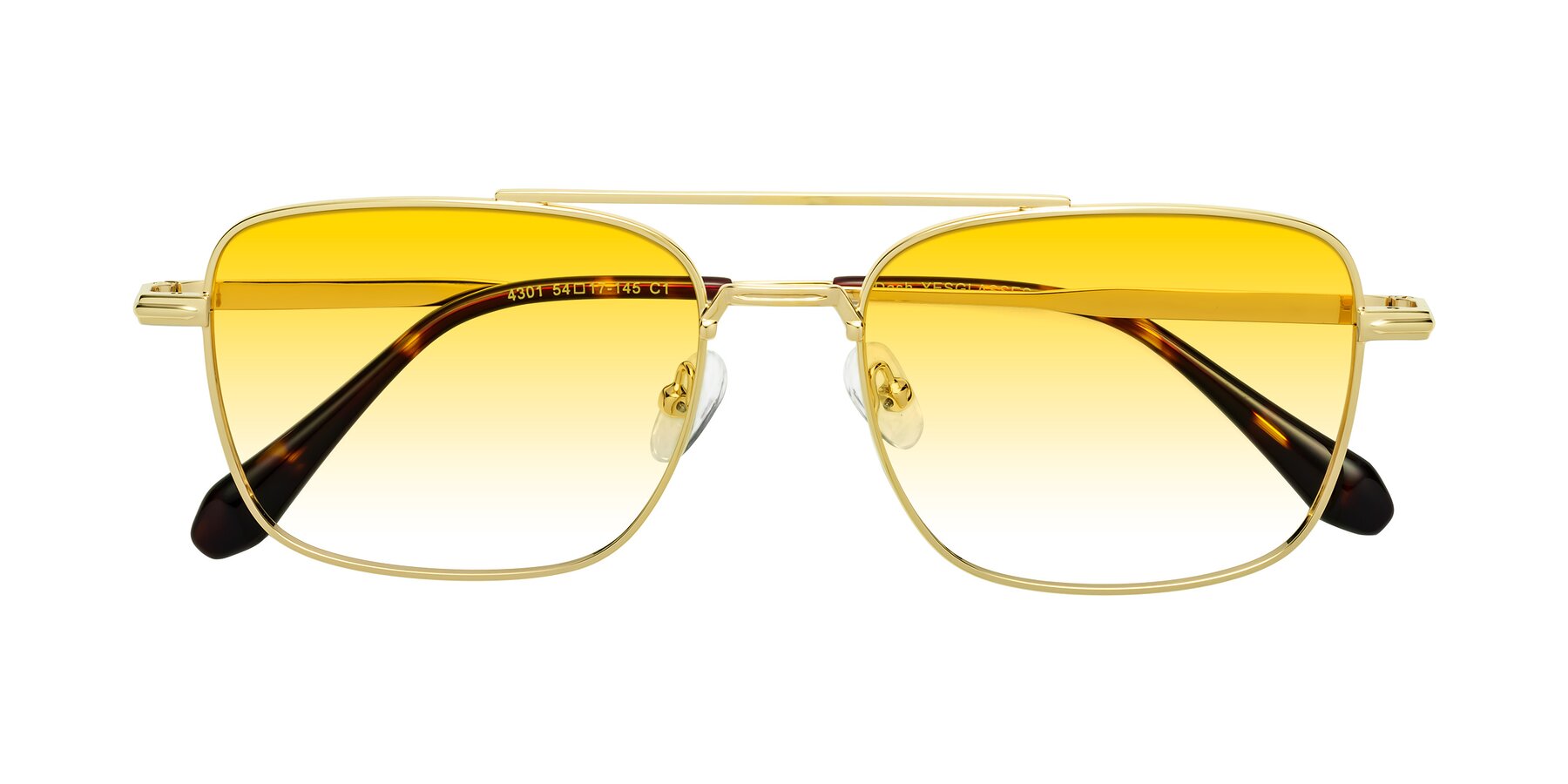 Folded Front of Dash in Gold with Yellow Gradient Lenses